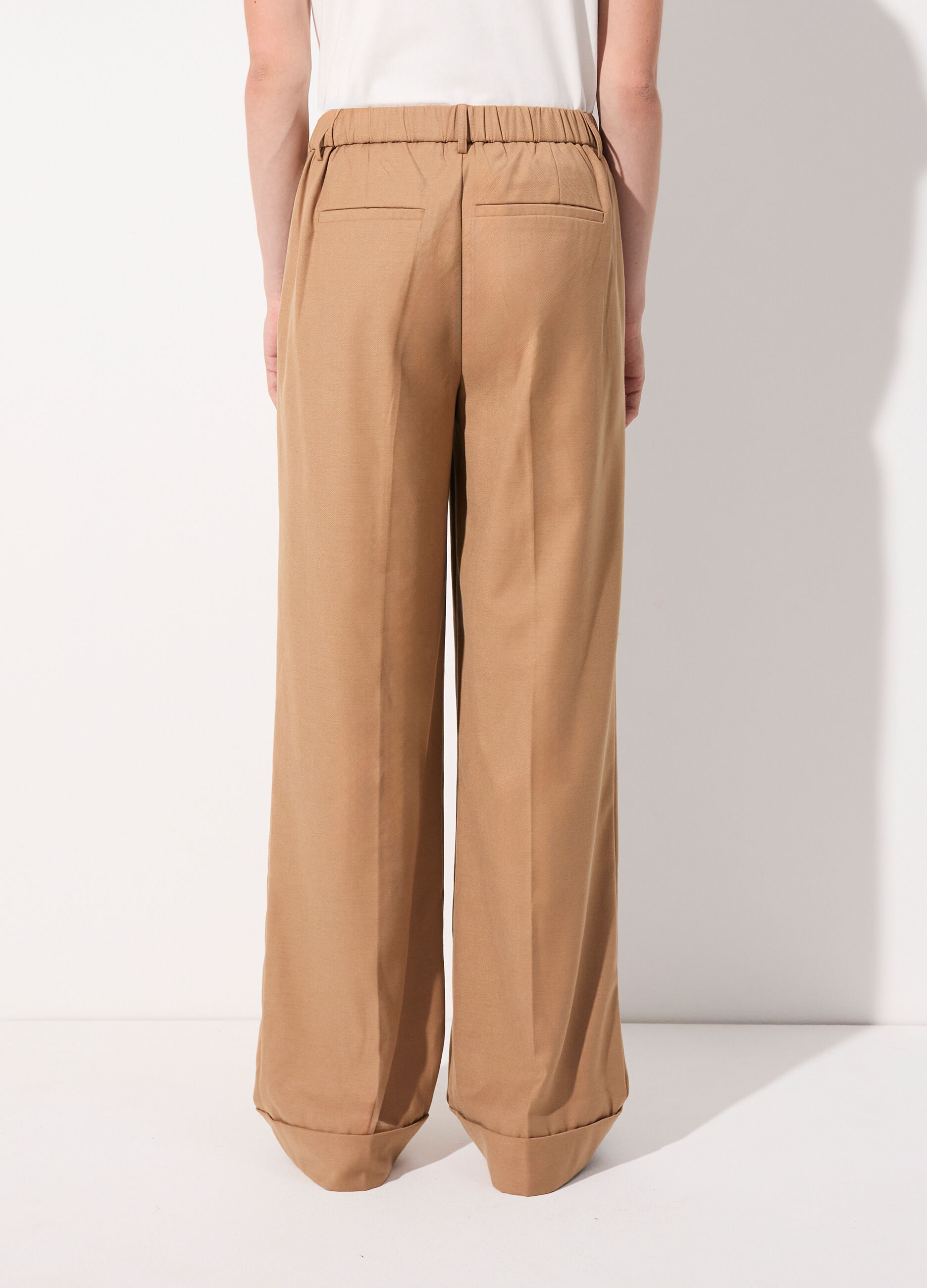 Pantalone palazzo in misto lana e viscosa donna_2