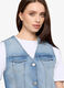 Gilet fit cropped in denim donna_2
