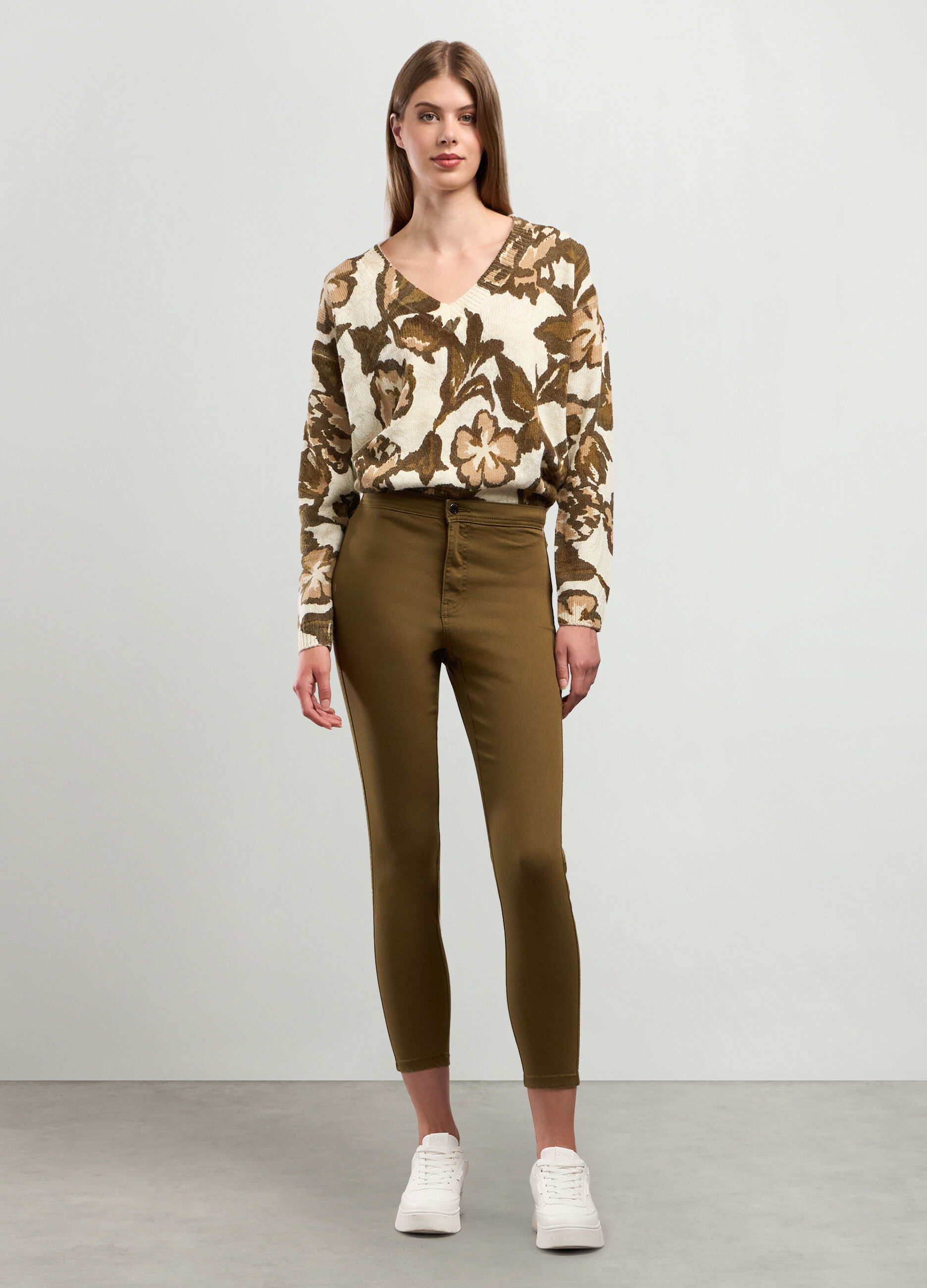 Treggings in misto cotone stretch donna_0