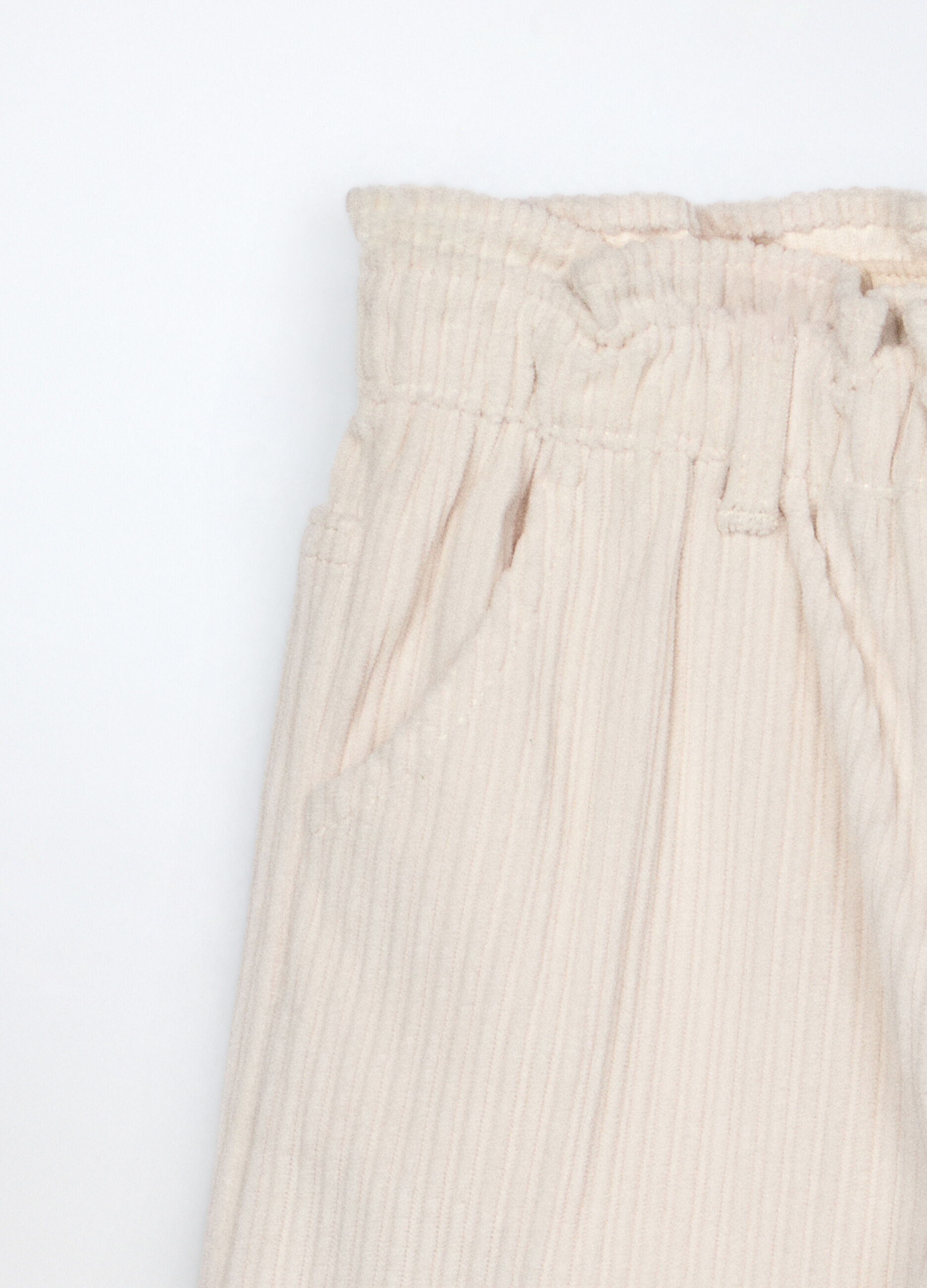 Pantaloni wide leg in velluto a coste bambina_2