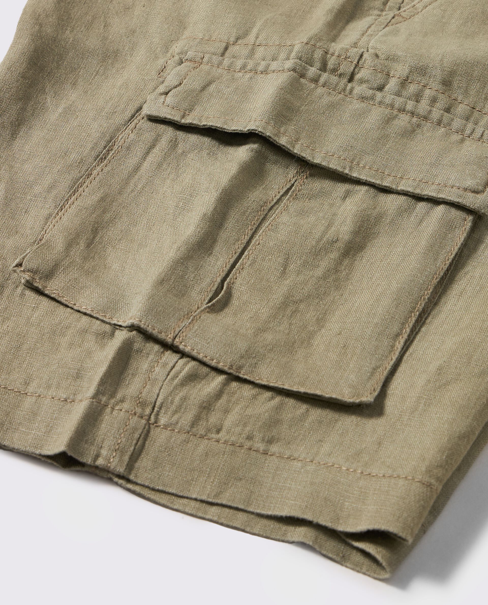 Shorts cargo in puro lino uomo_1