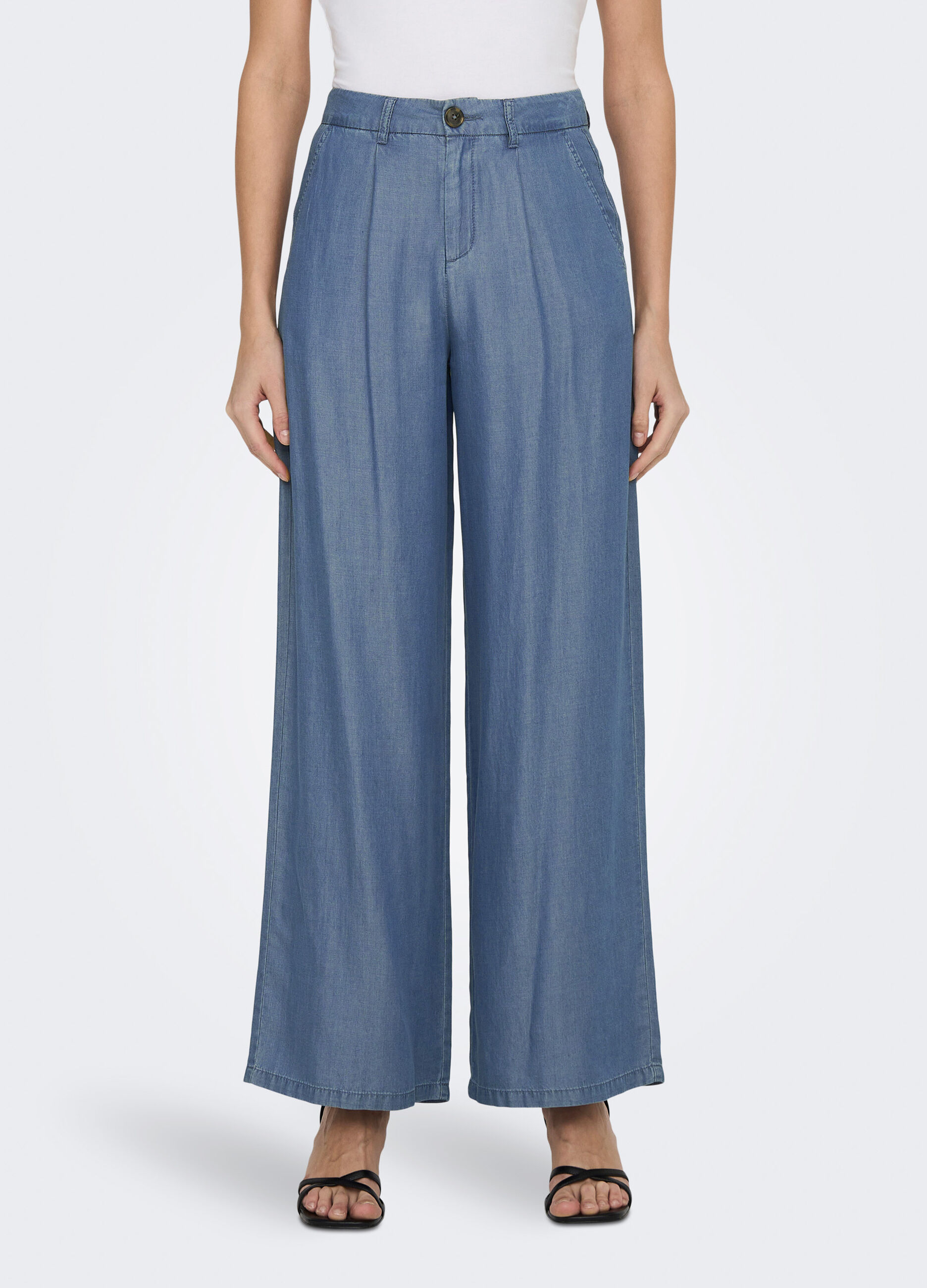 Pantaloni palazzo in puro cotone donna