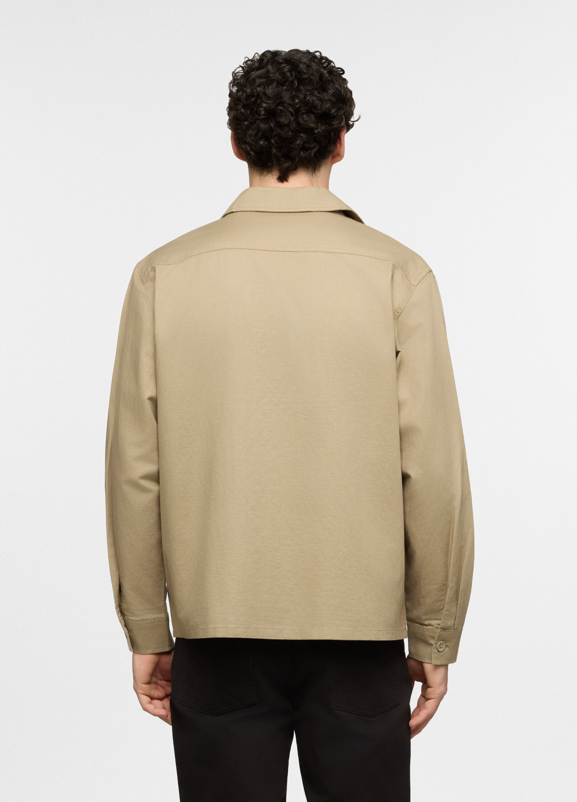 Overshirt in cotone e lino uomo_1