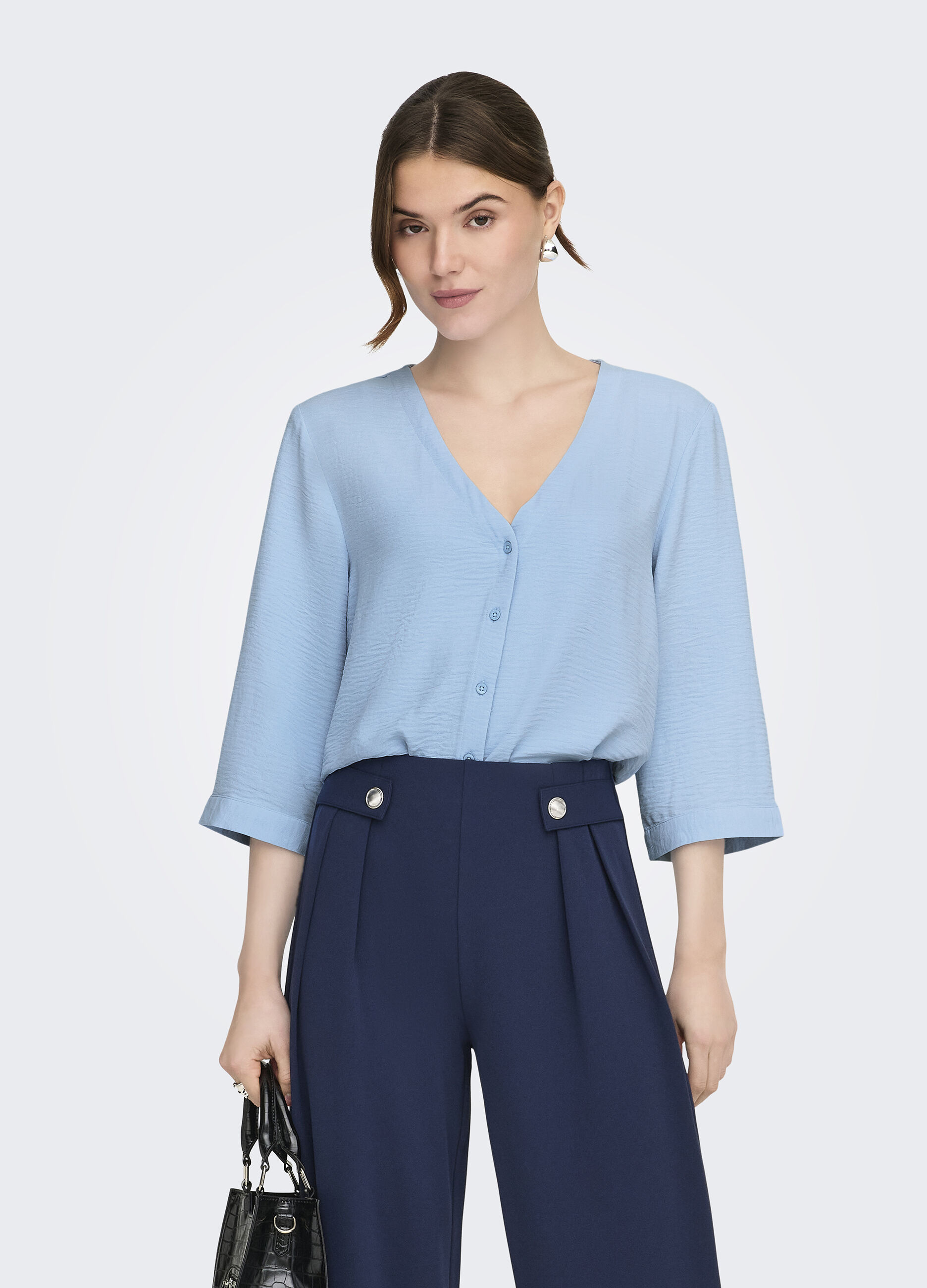 Camicia regular fit con colletto cinese_2