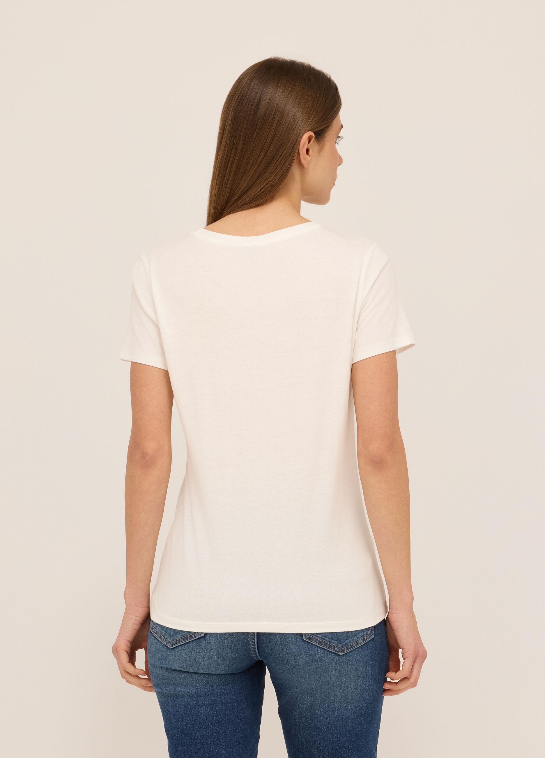 T-shirt in jersey di puro cotone donna_1