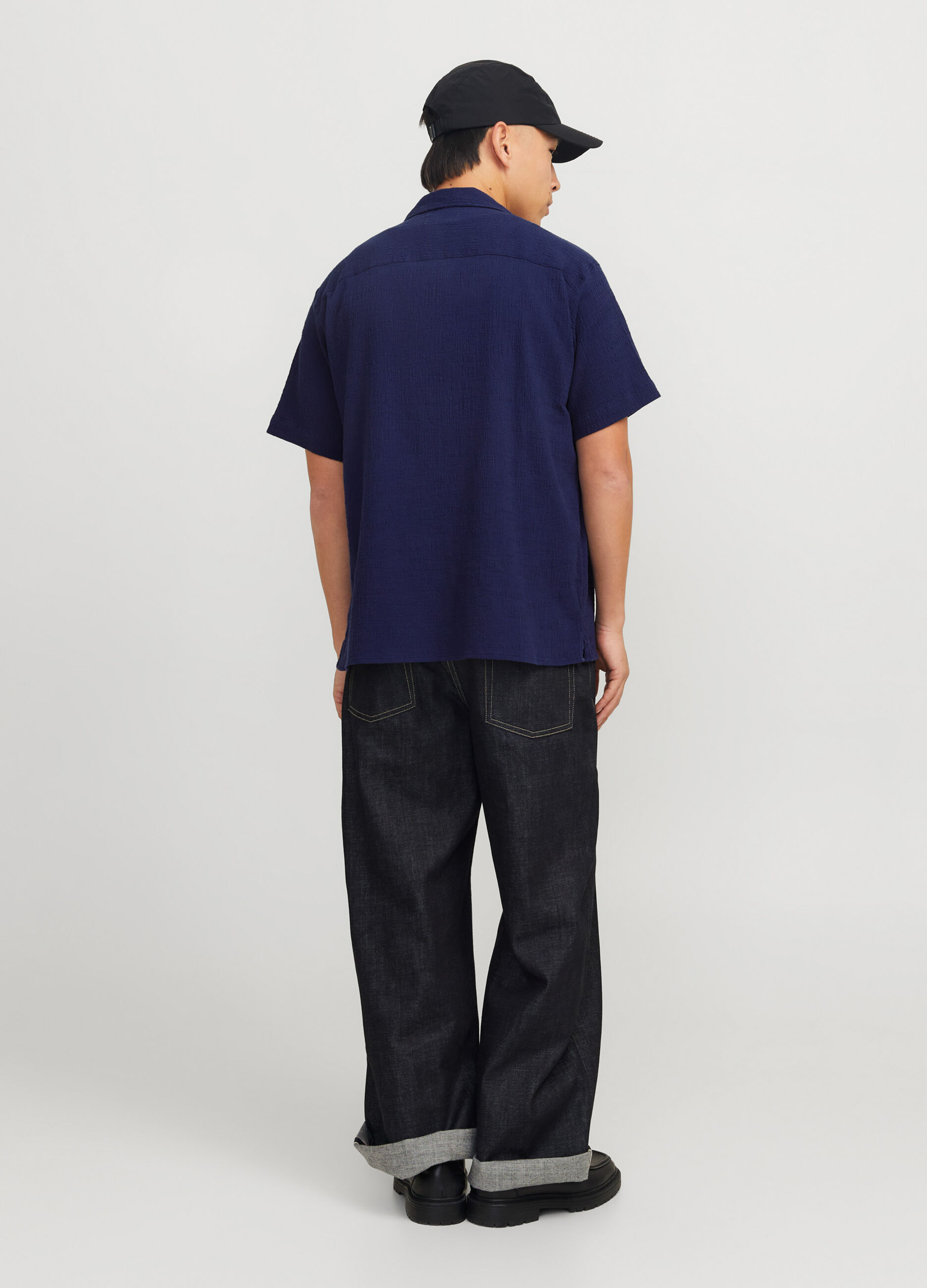 Camicia a maniche corte in garza uomo_1