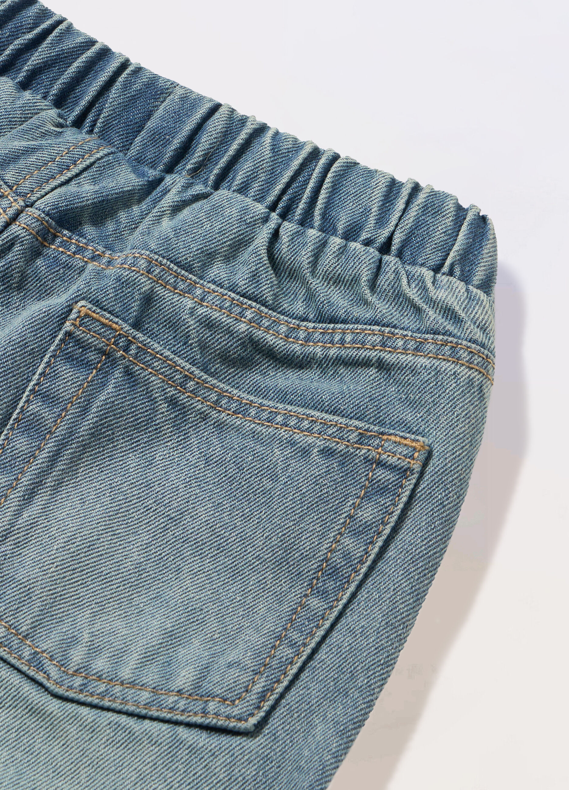 Shorts in denim di puro cotone neonato