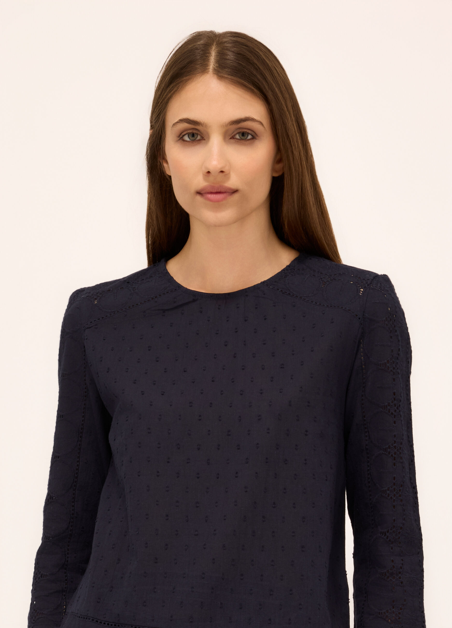 T-shirt in puro cotone sangallo donna_2