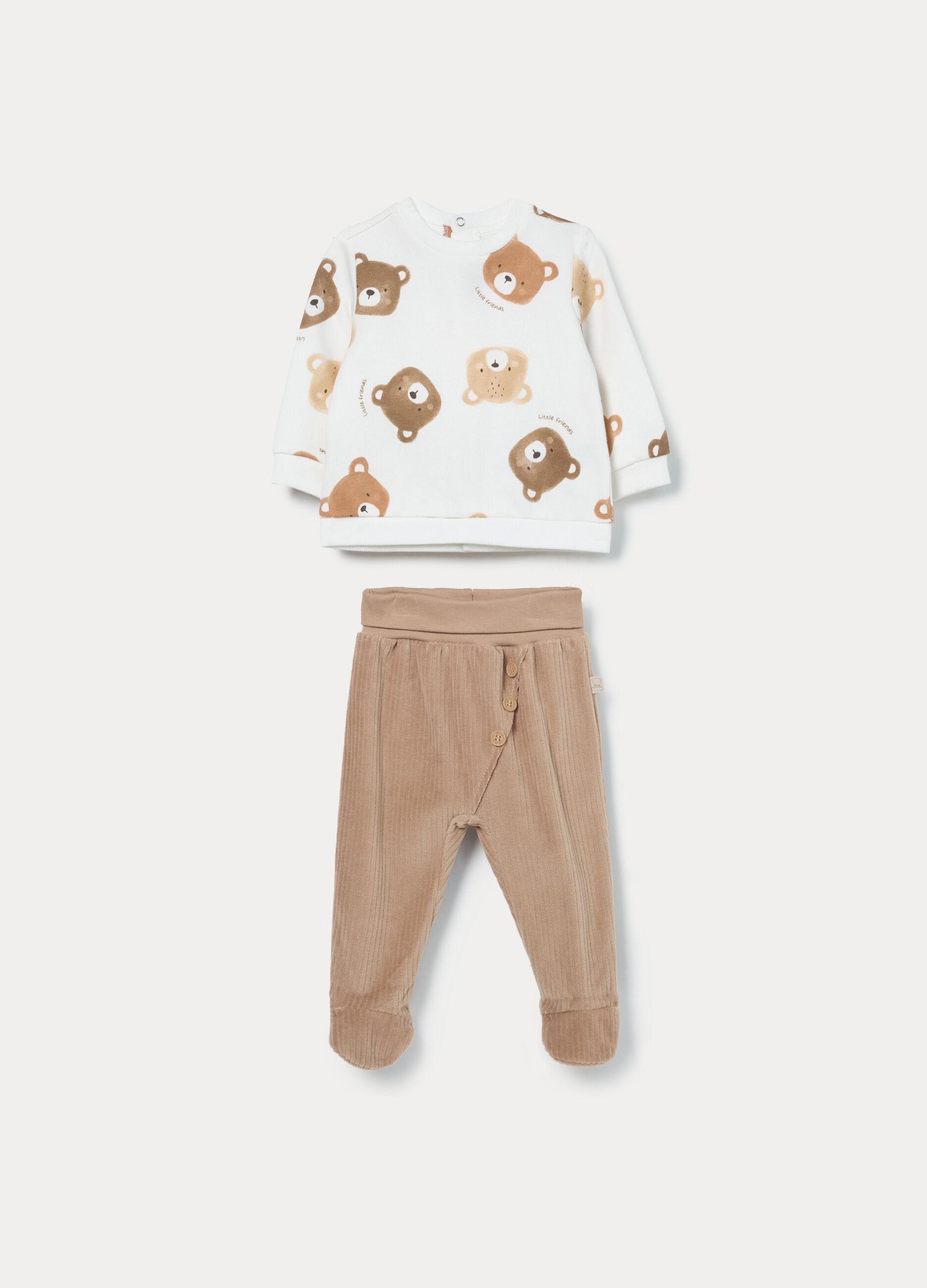 Jogging set in puro cotone fleece neonato_0