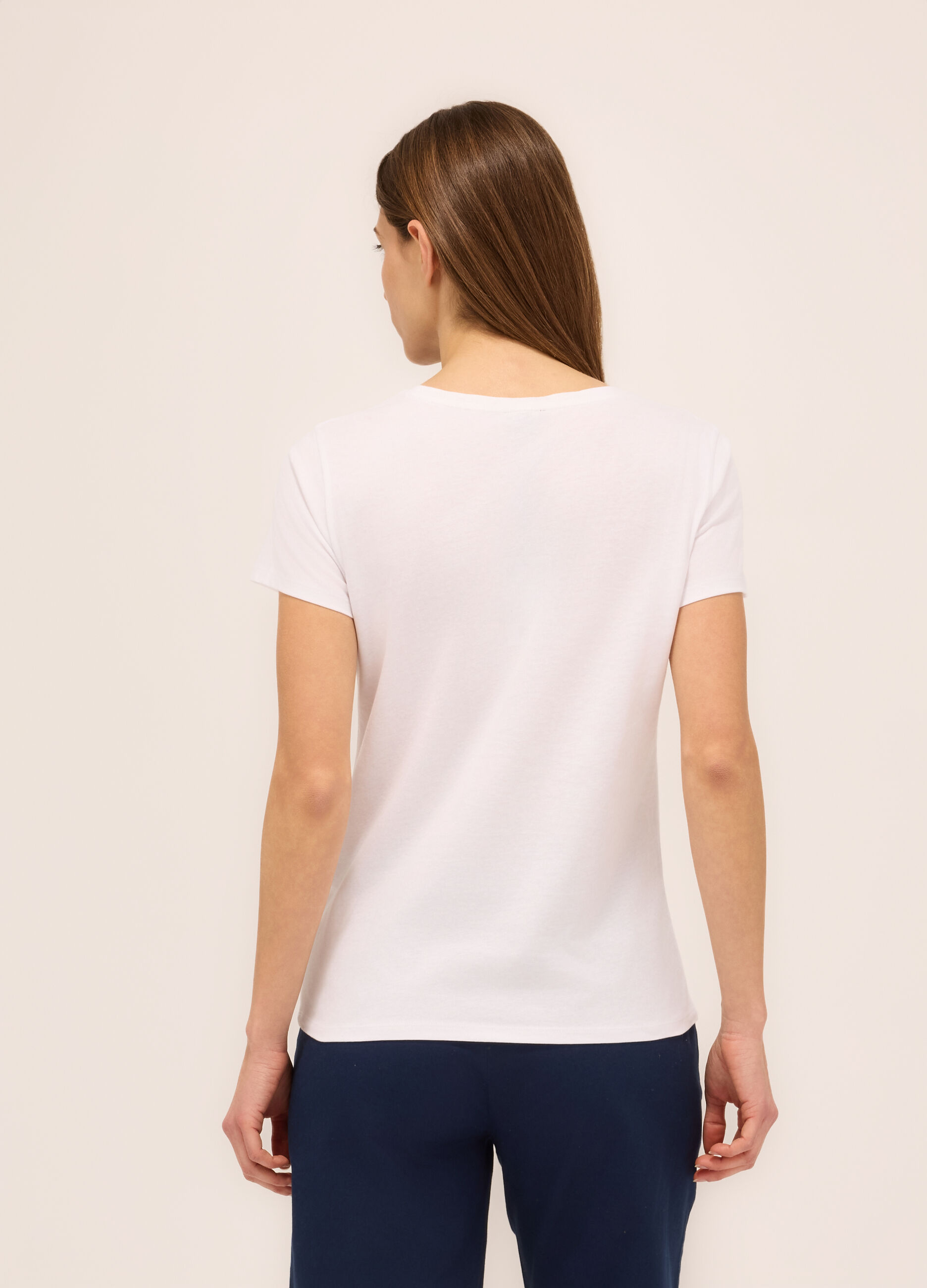 T-shirt in jersey di puro cotone donna_1