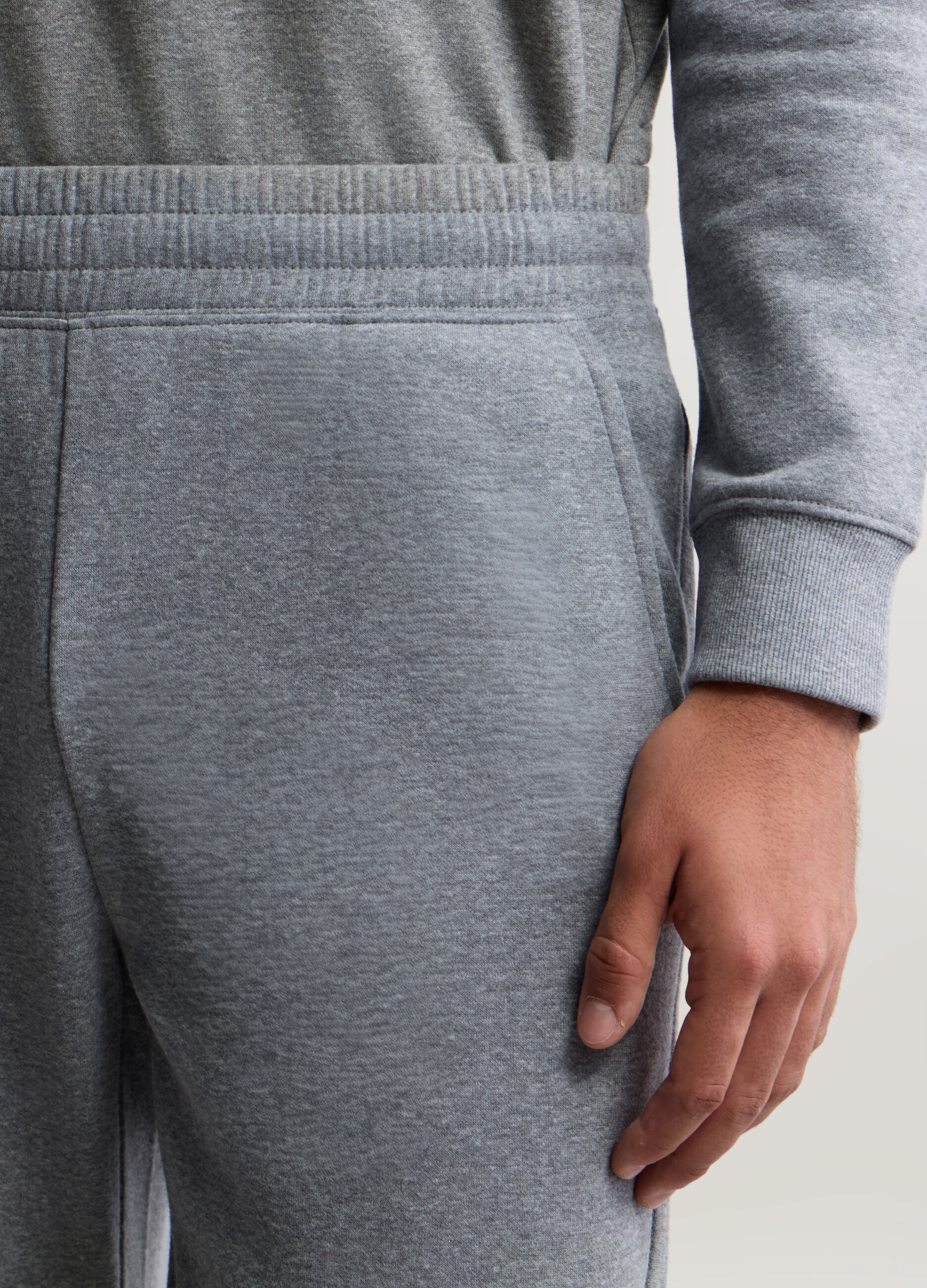 Jogger slim fit in felpa di cotone uomo_3