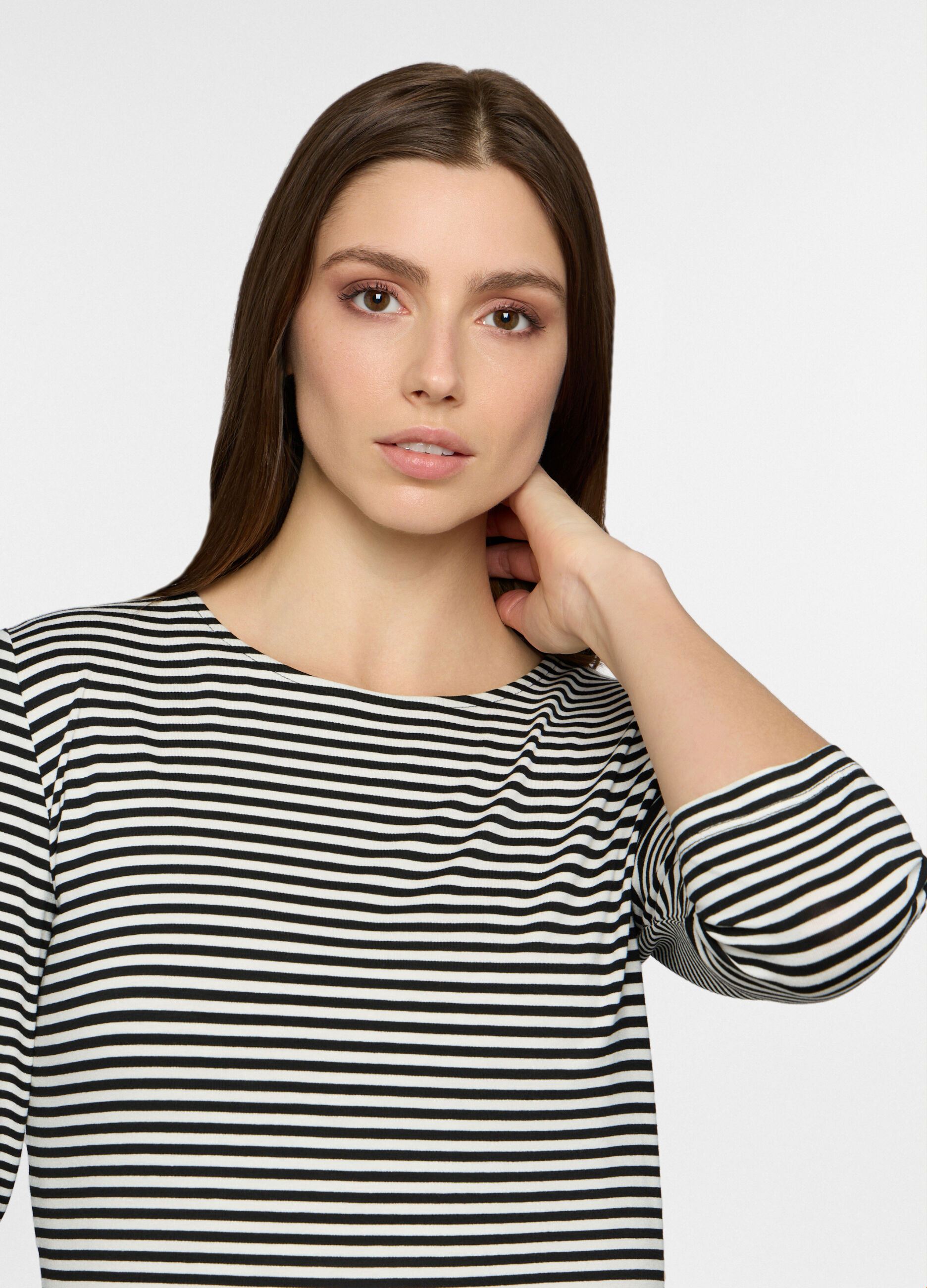 T-shirt girocollo stretch donna_2