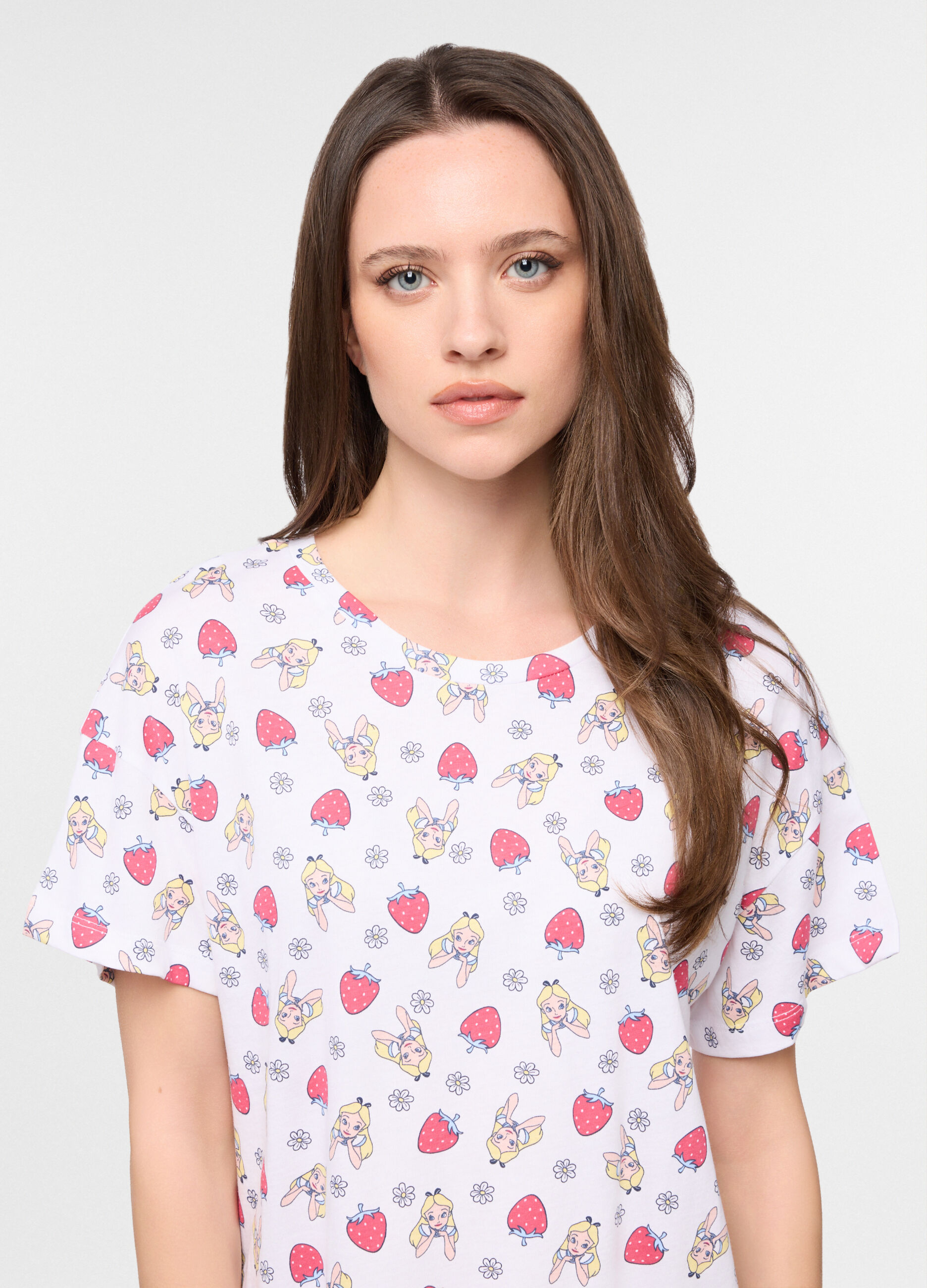 Camicia da notte in jersey di puro cotone donna_2