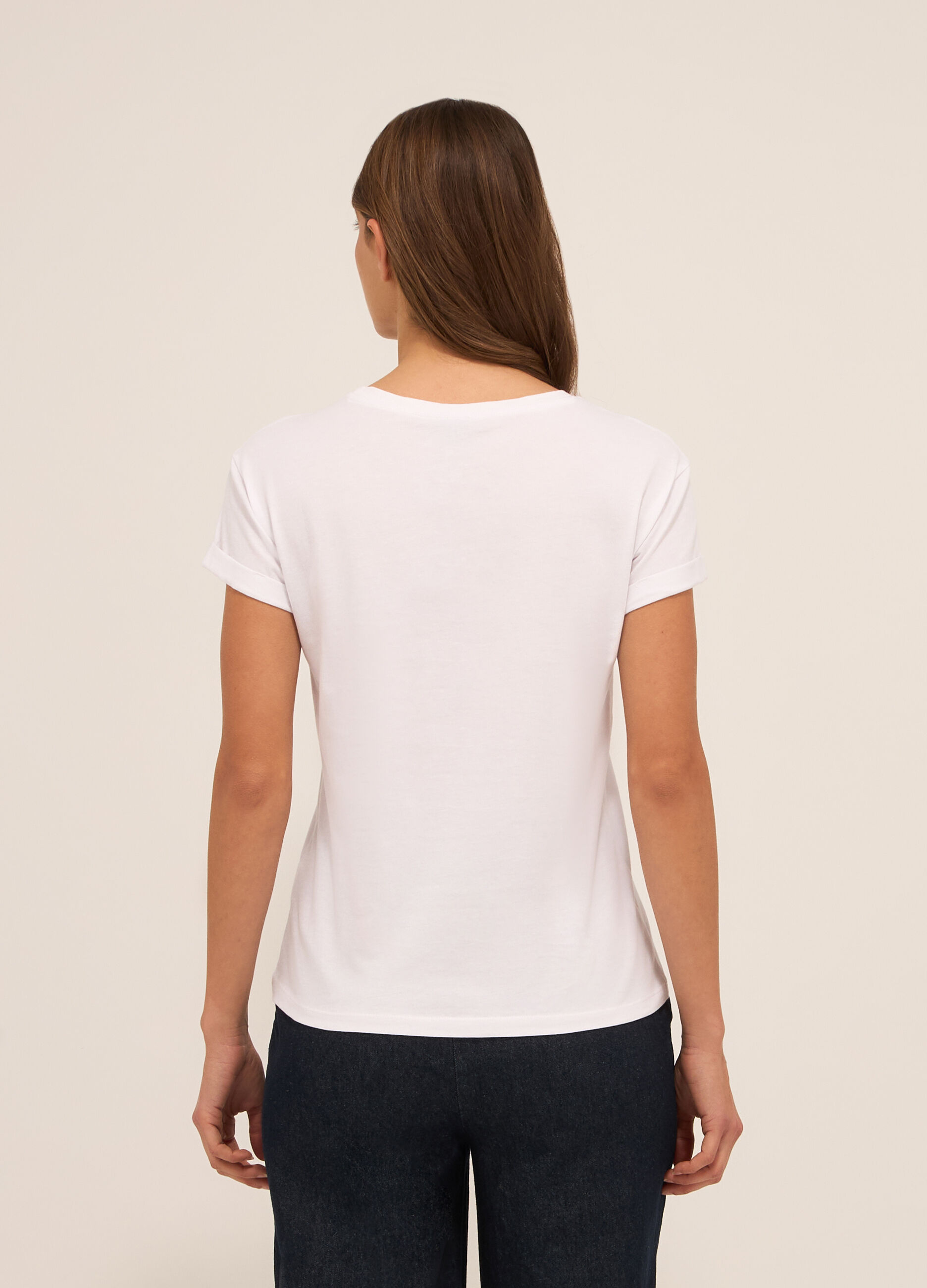 T-shirt in jersey di puro cotone donna_1