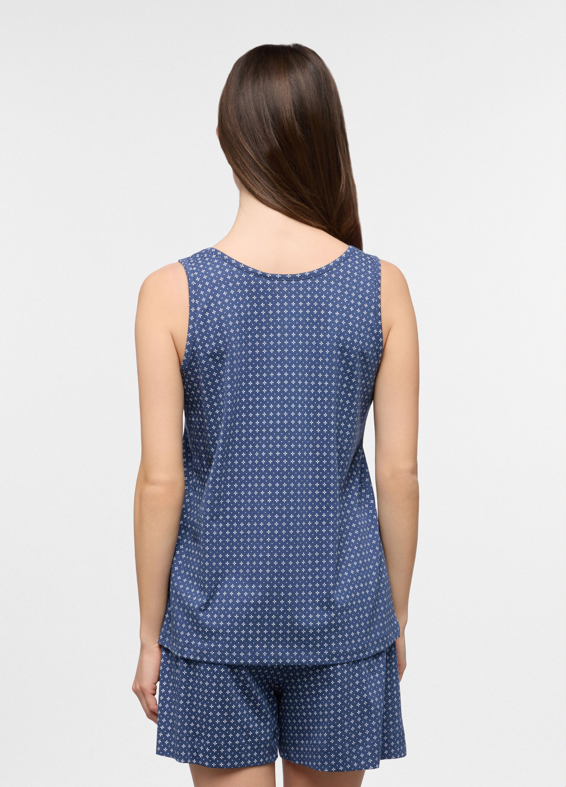 Top pigiama smanicato in puro cotone donna_1