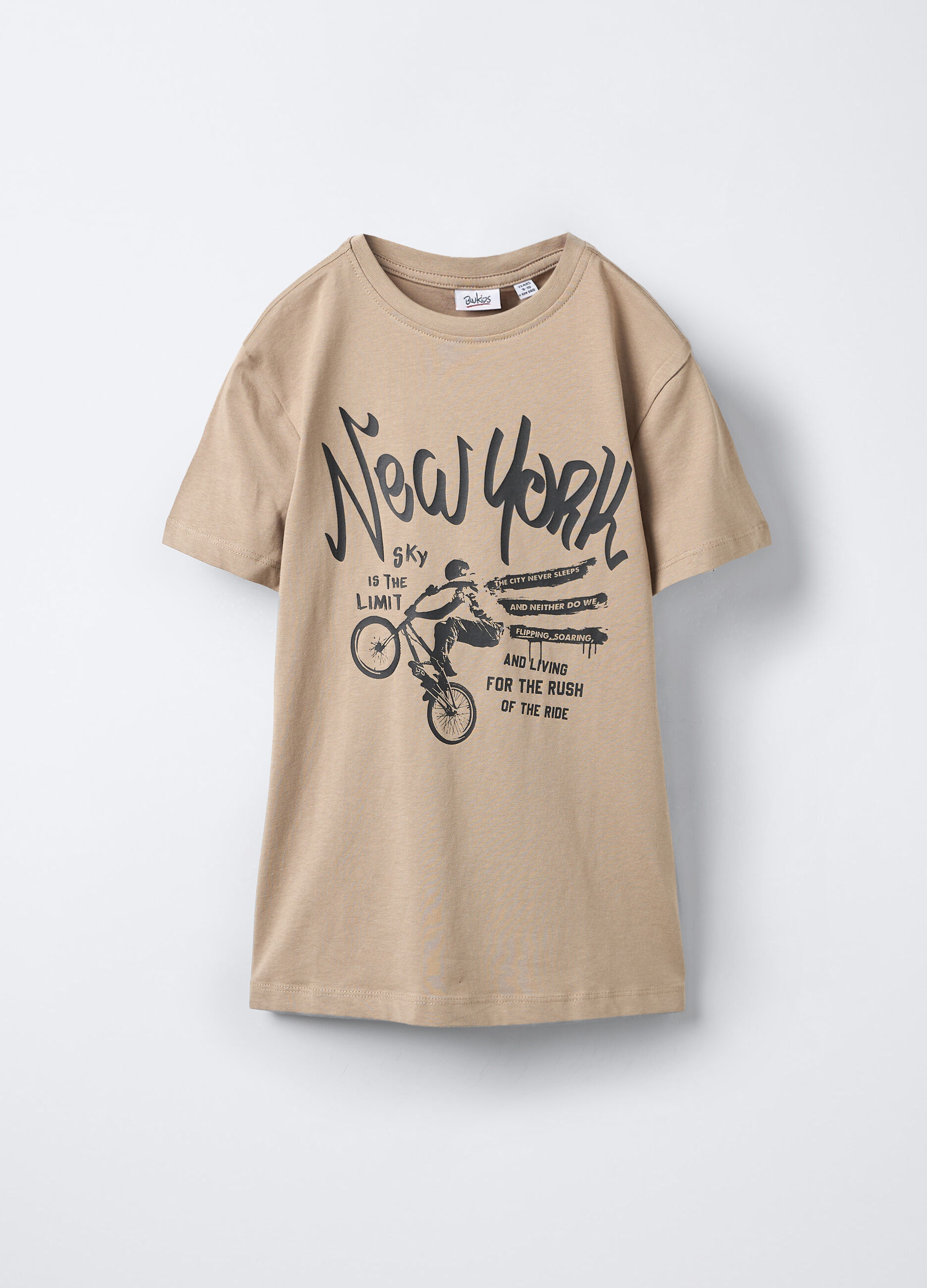 T-shirt girocollo in jersey di puro cotone ragazzo_0