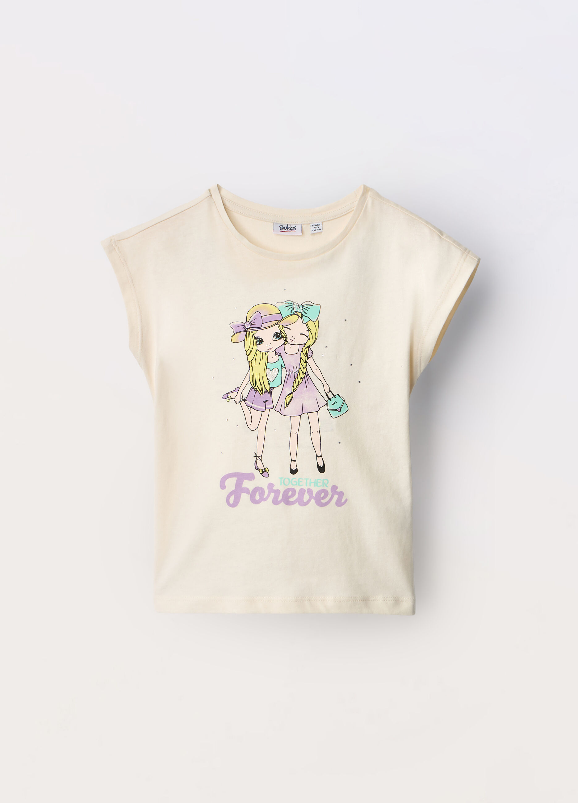 T-shirt in jersey di puro cotone bambina_0