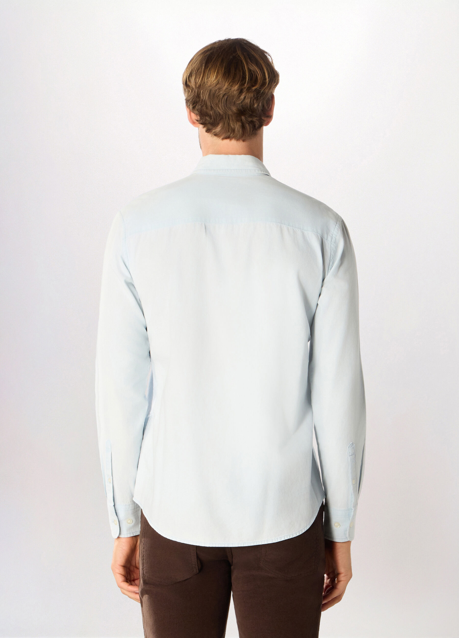 Camicia slim fit in denim uomo_1