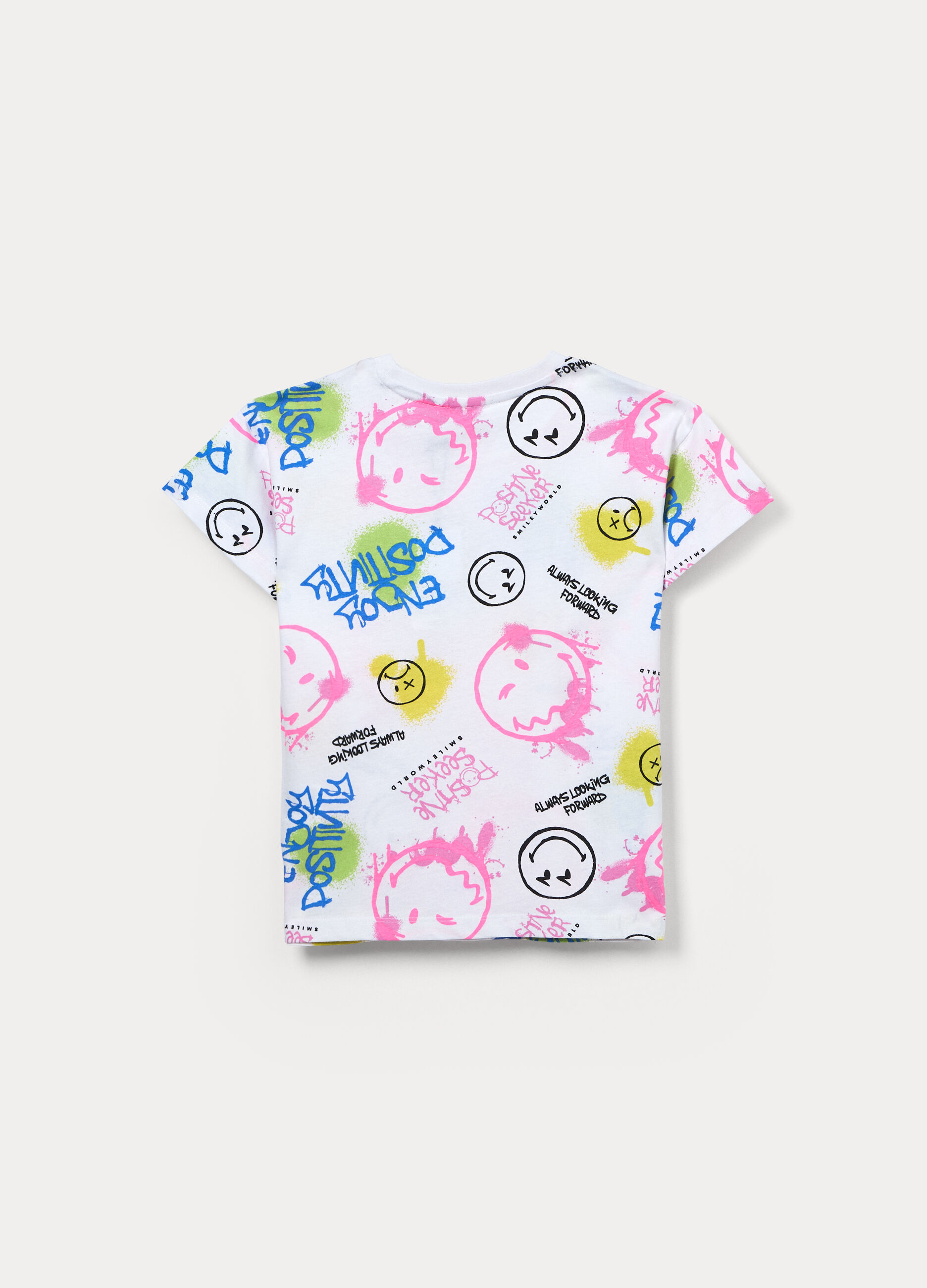 T-shirt Smiley World in jersey di puro cotone ragazza_1