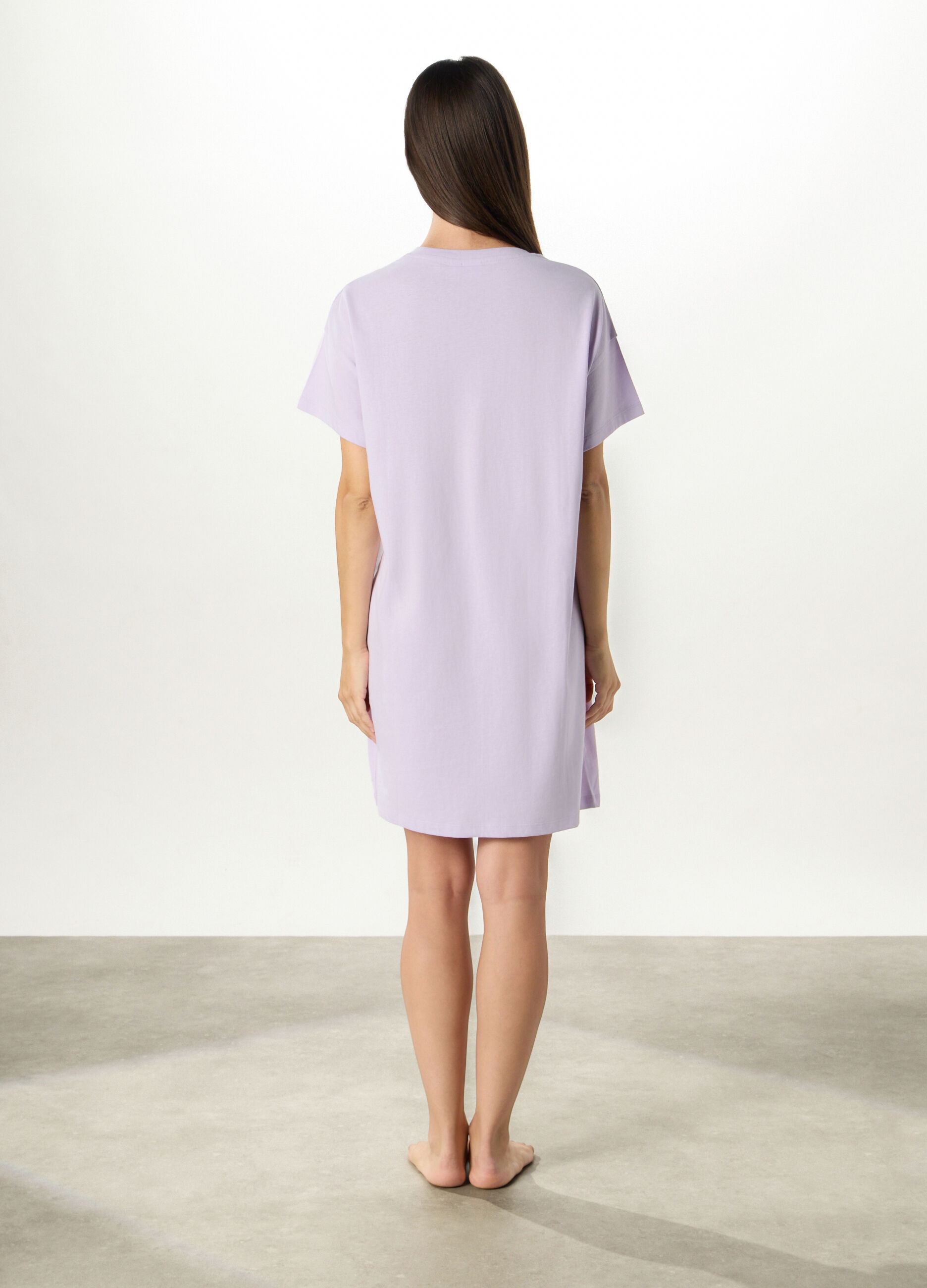 Camicia da notte maxi t-shirt in puro cotone donna_1