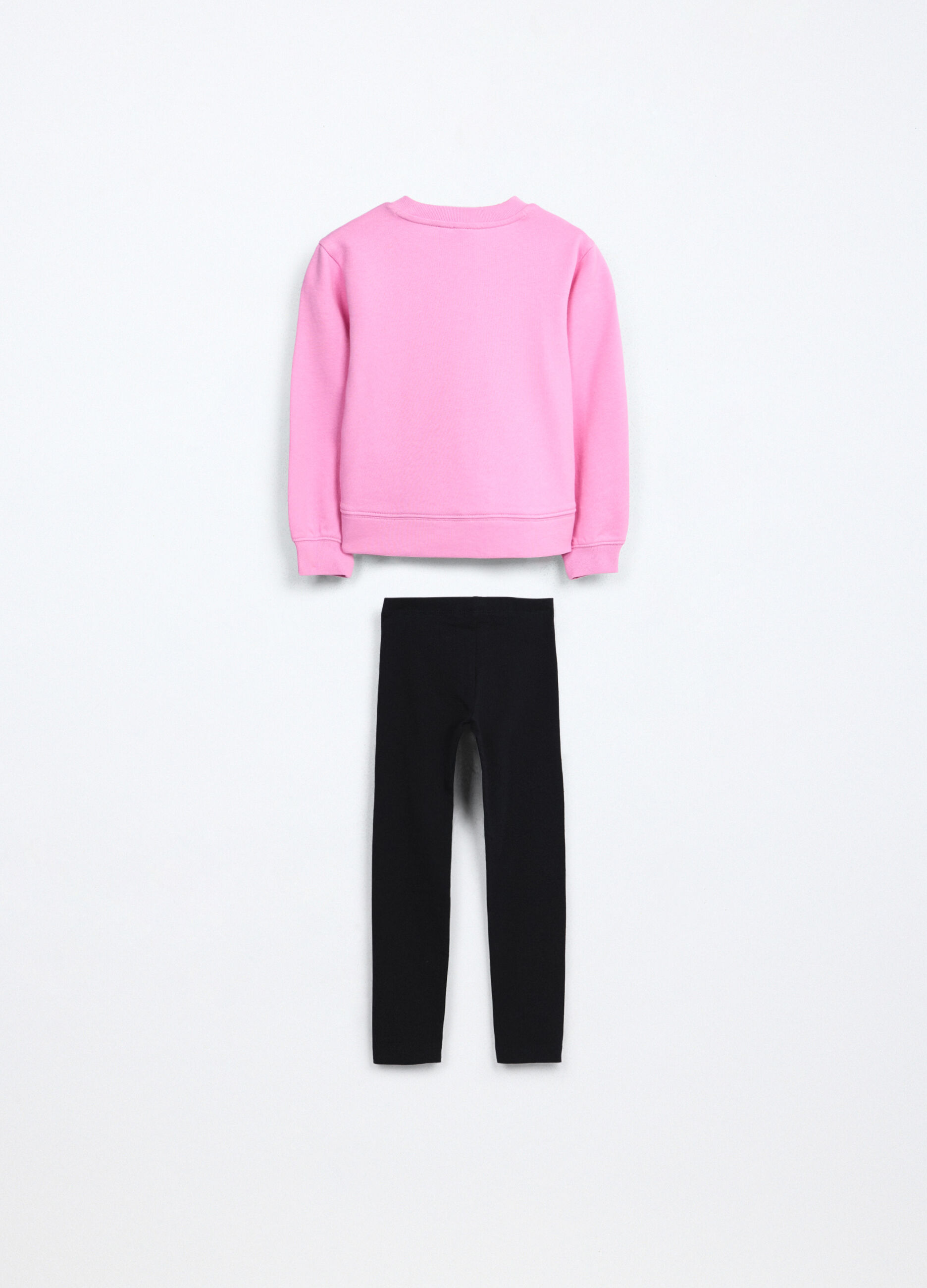 Jogging set in french terry di cotone stretch bambina_1