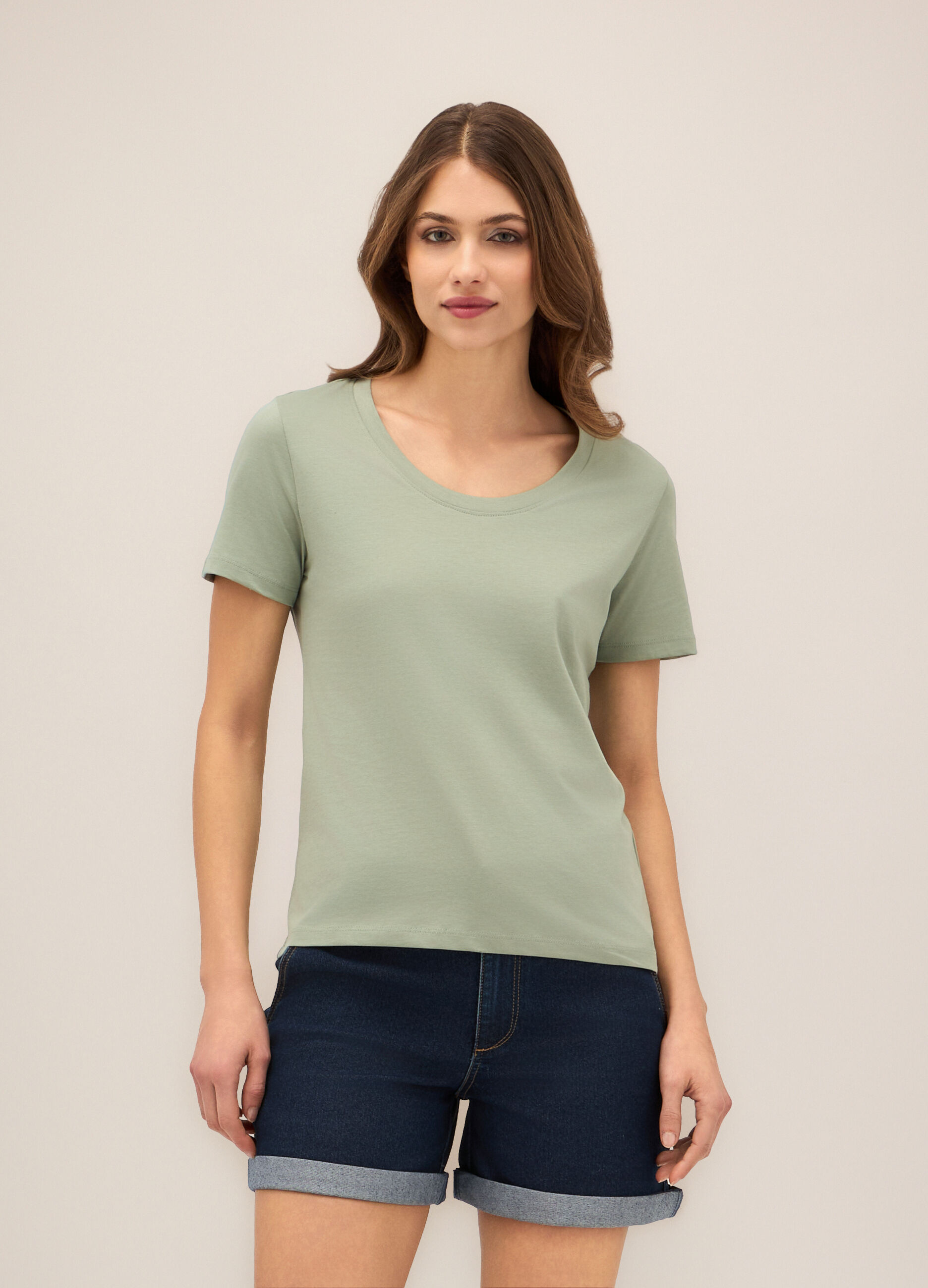 T-shirt in puro cotone donna_0
