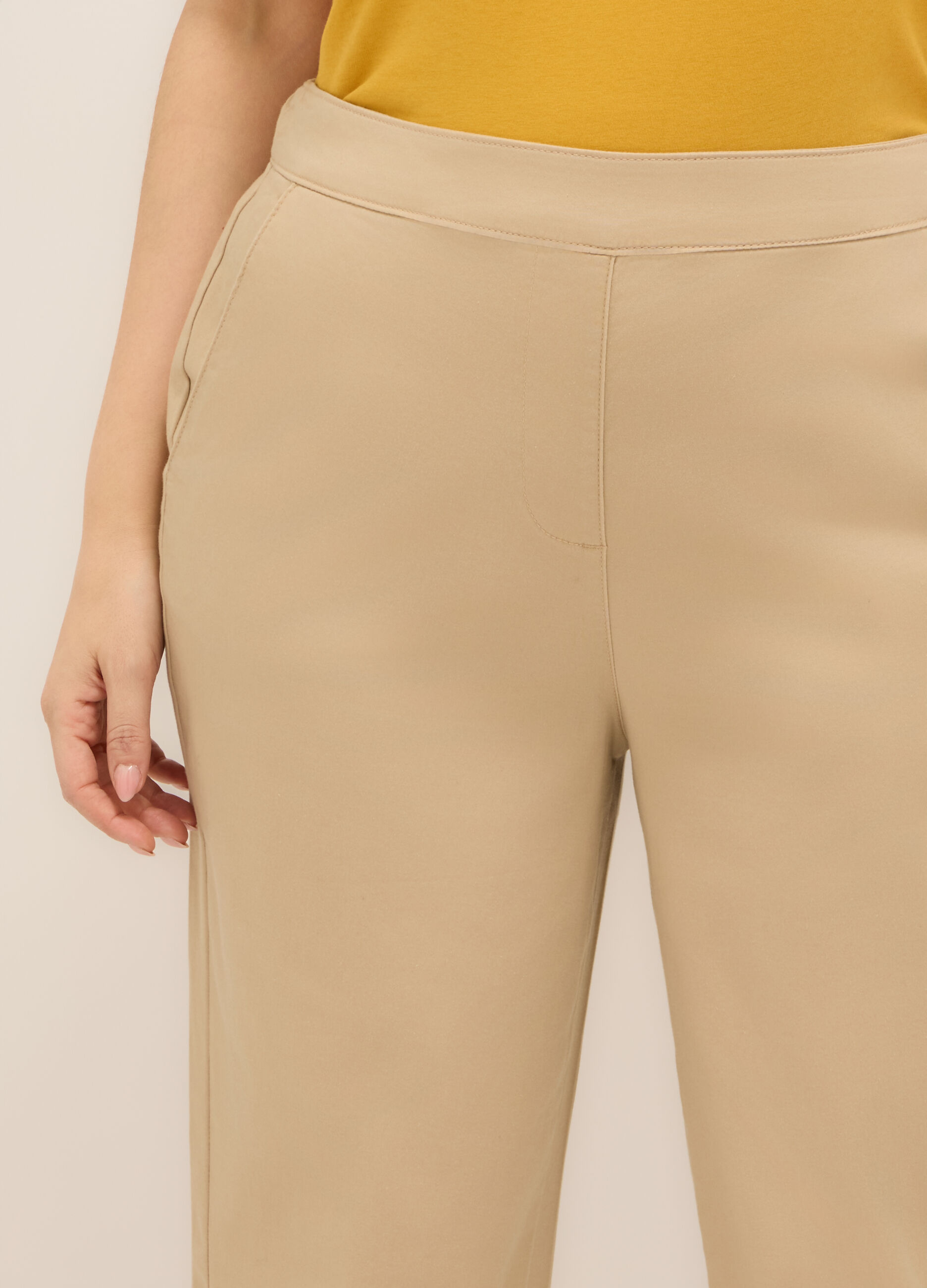 Pantaloni in cotone stretch donna curvy_2