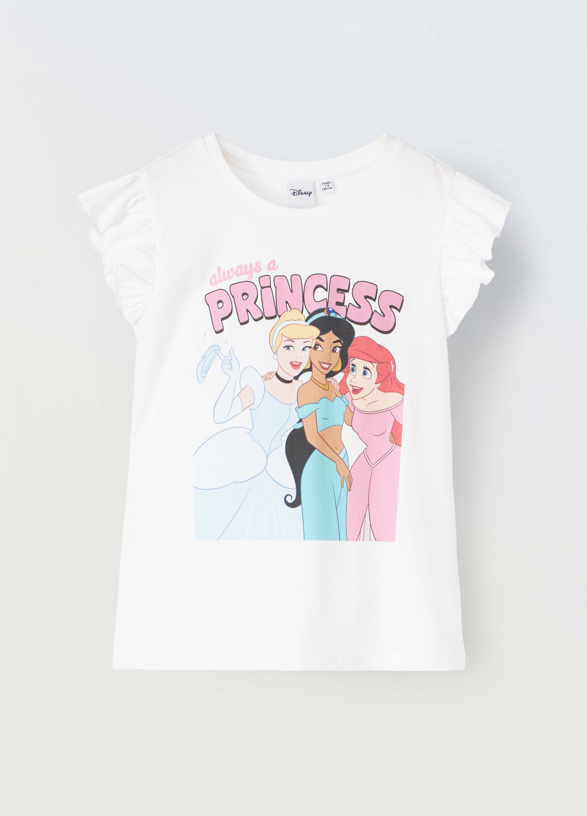 T-shirt in puro cotone con maniche ad aletta bambina