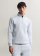 Felpa lupetto con mezza zip in misto cotone uomo_0