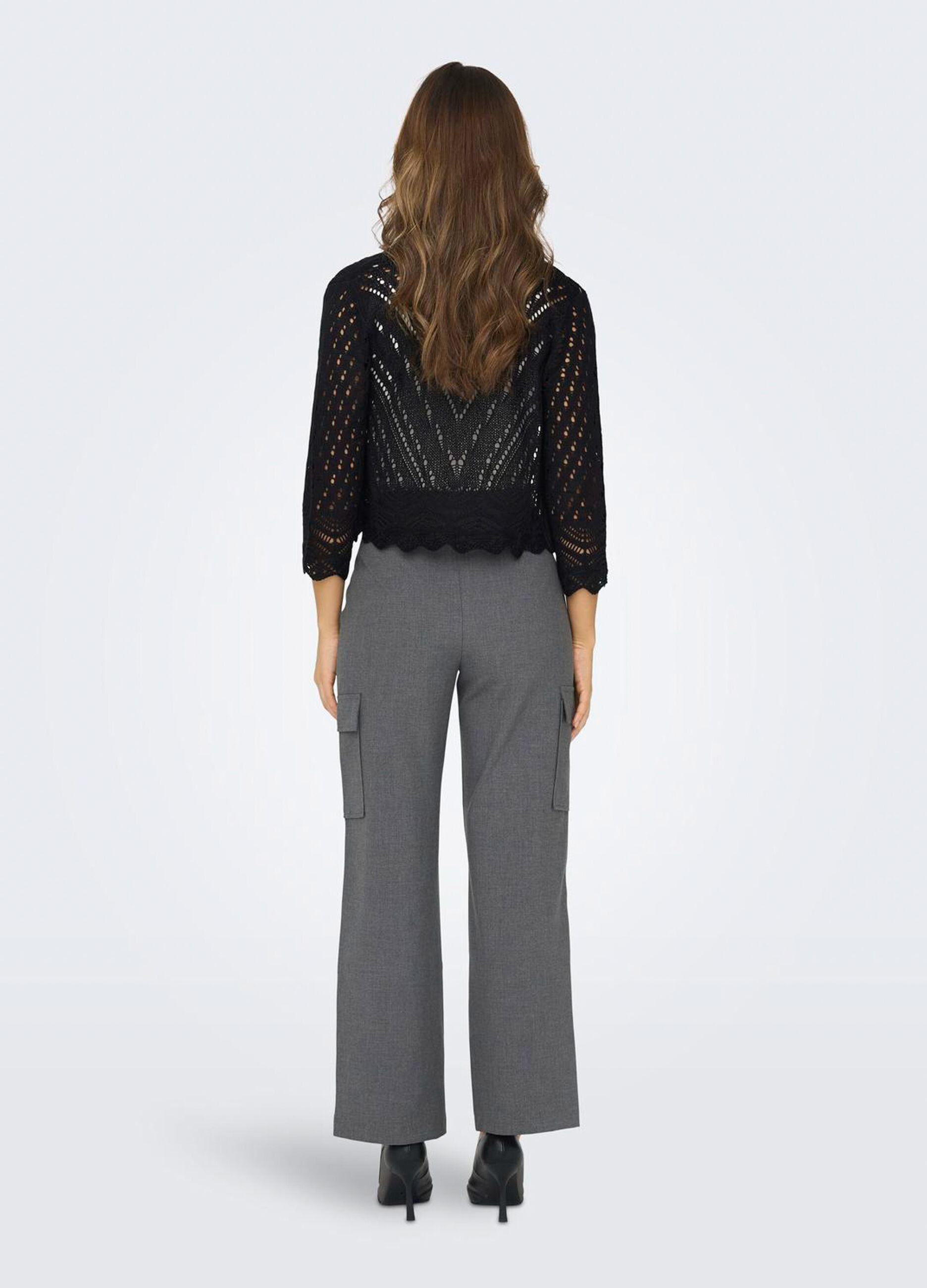 Cardigan in maglia operata donna_1