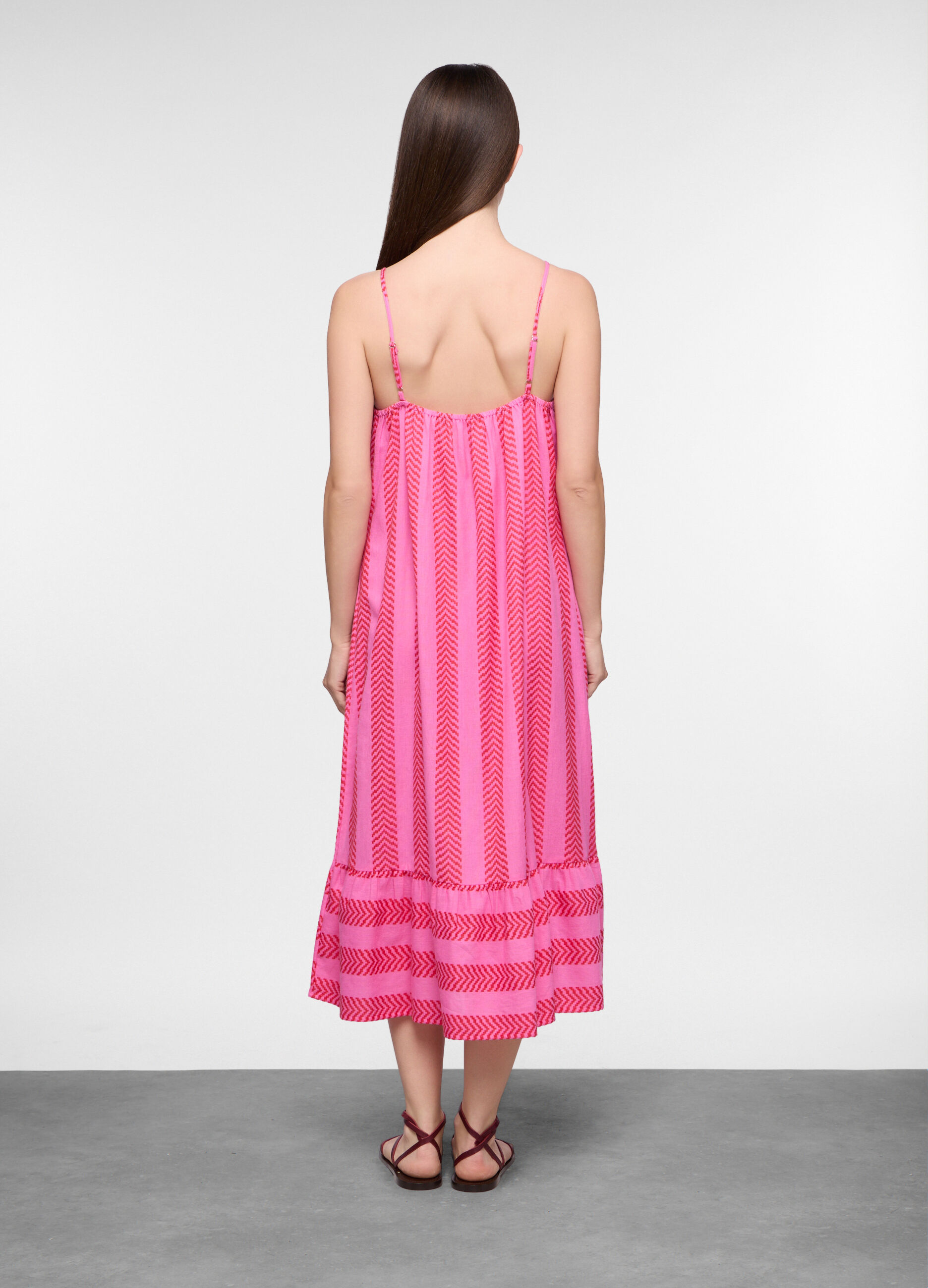Abito lungo Fitted in puro cotone donna_1