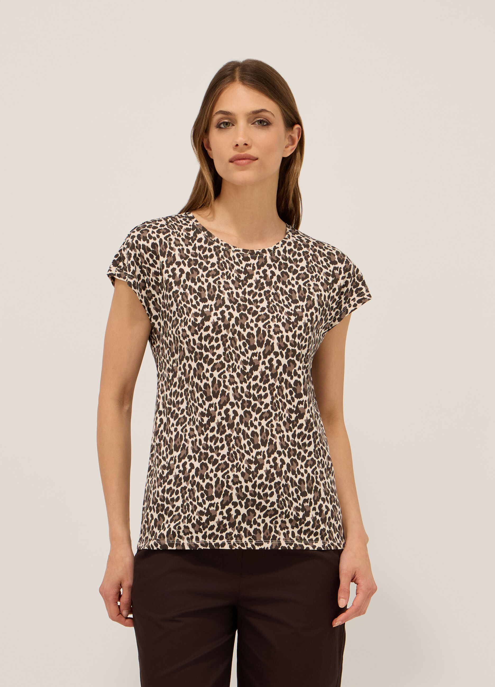 T-shirt in jersey di puro cotone donna_0