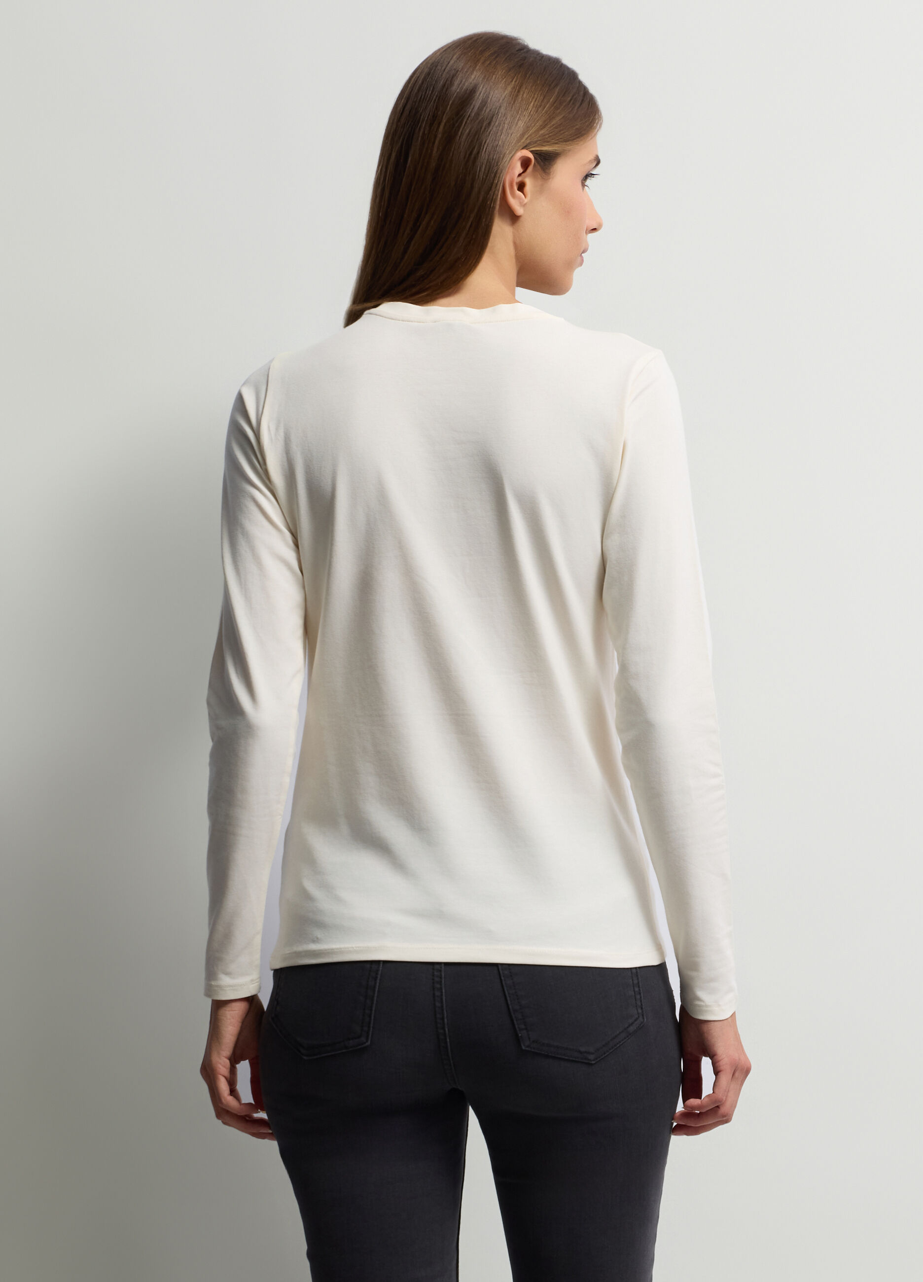 T-shirt girocollo stretch donna_1