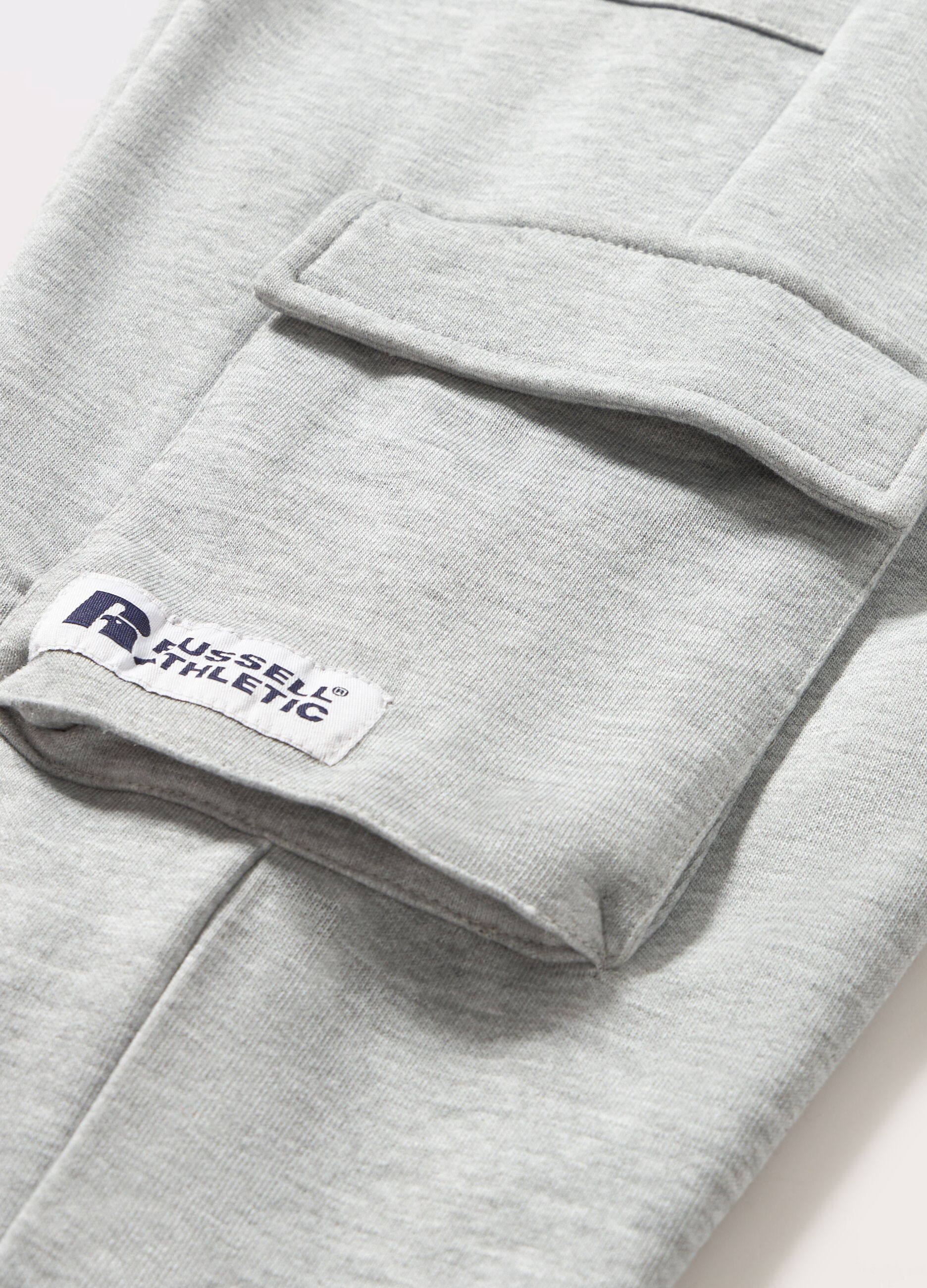 Pantaloni cargo in french terry di puro cotone ragazza_1