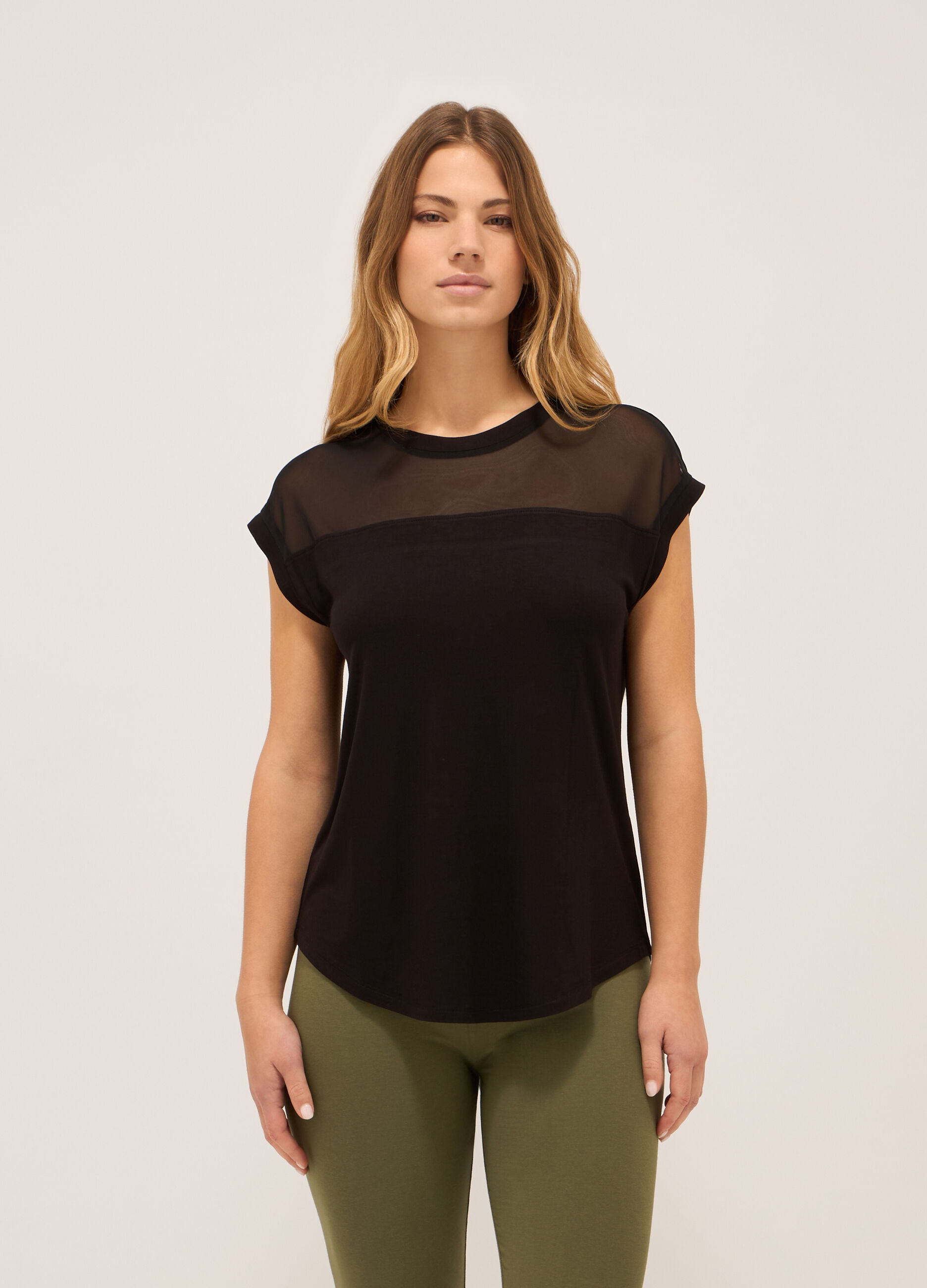 T-shirt in jersey di viscosa stretch donna_0
