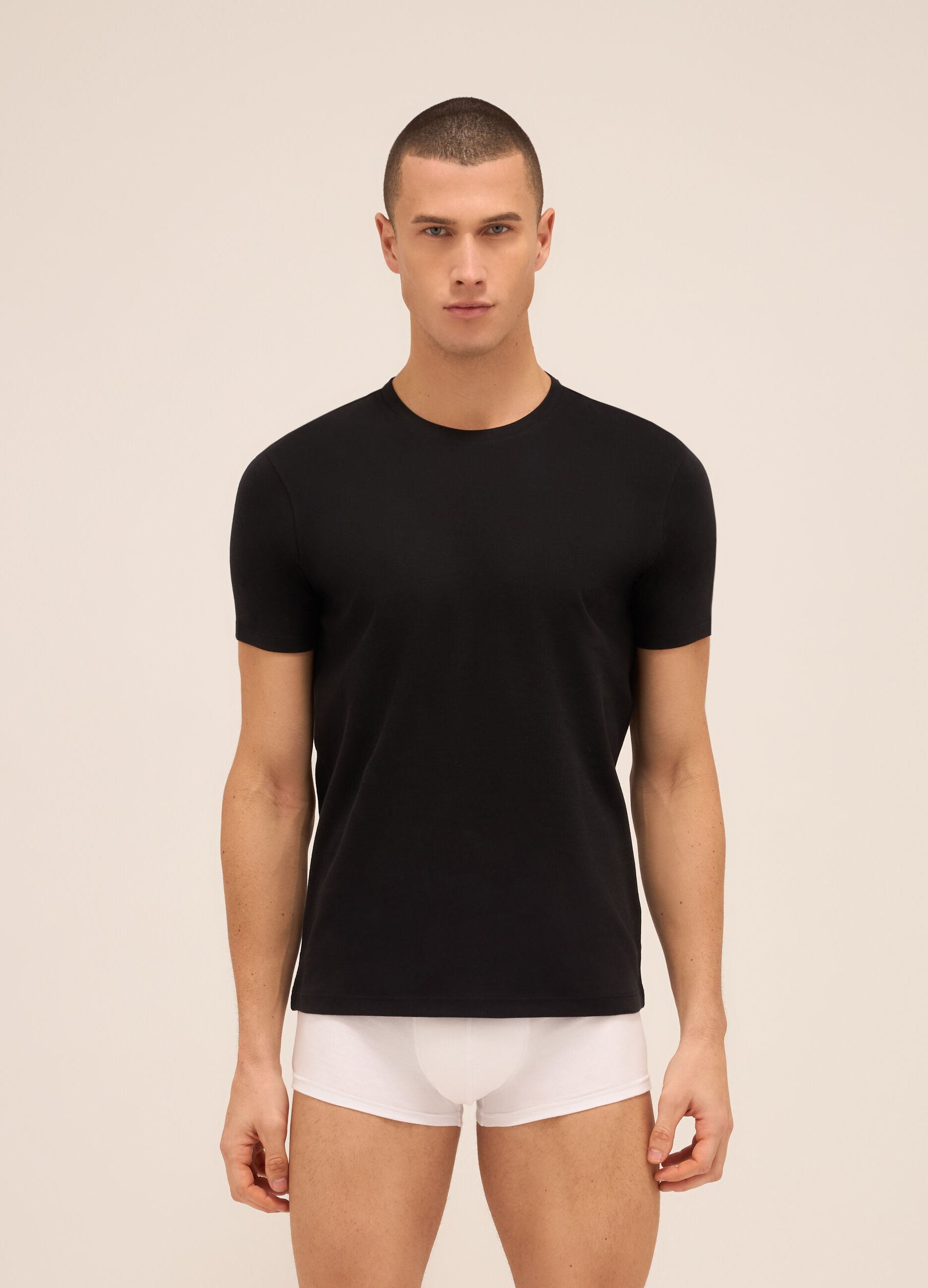 T-shirt girocollo in puro cotone uomo_0