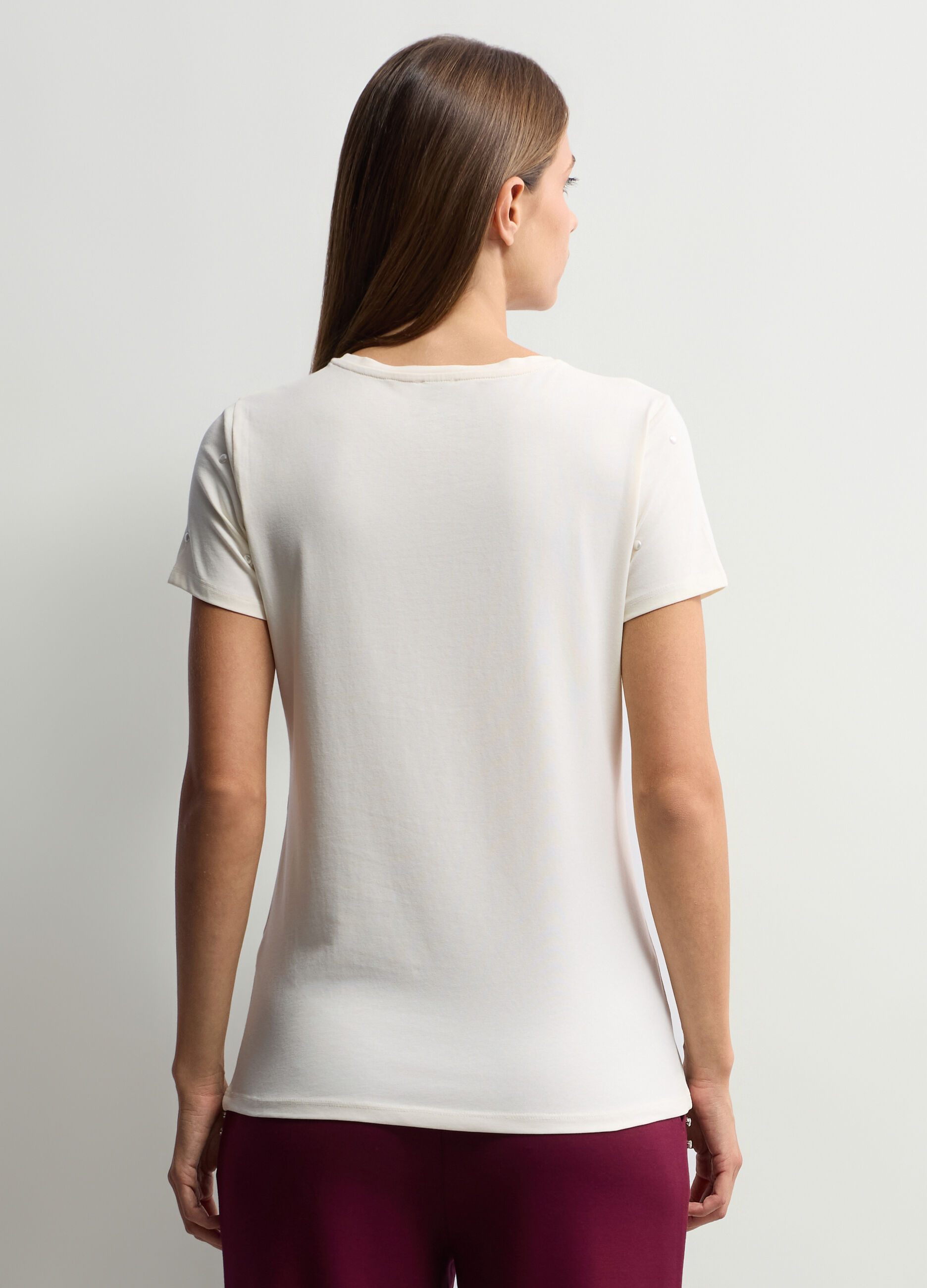 T-shirt girocollo stretch donna_1
