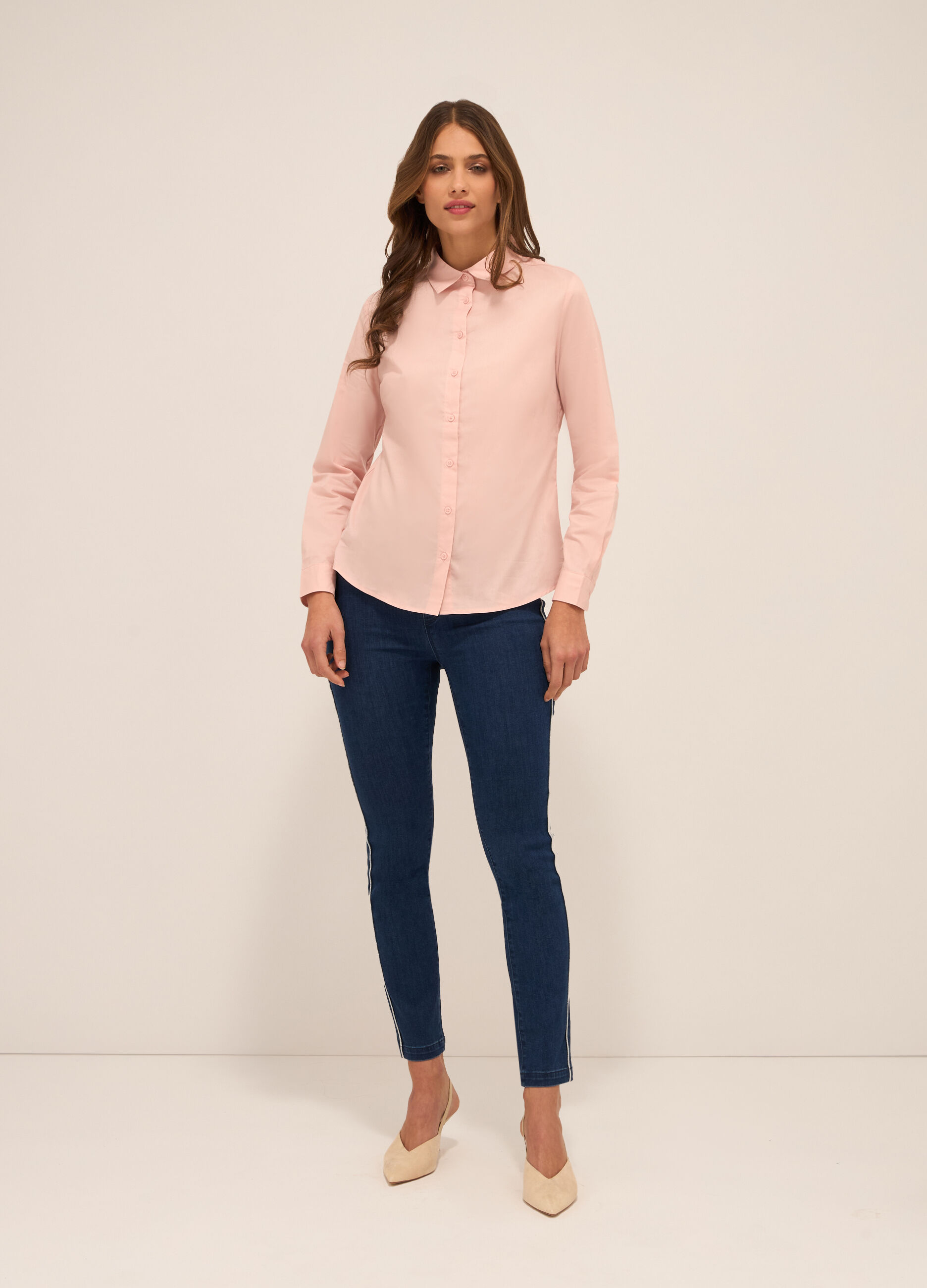Jeggings in stretch denim di misto cotone donna_0