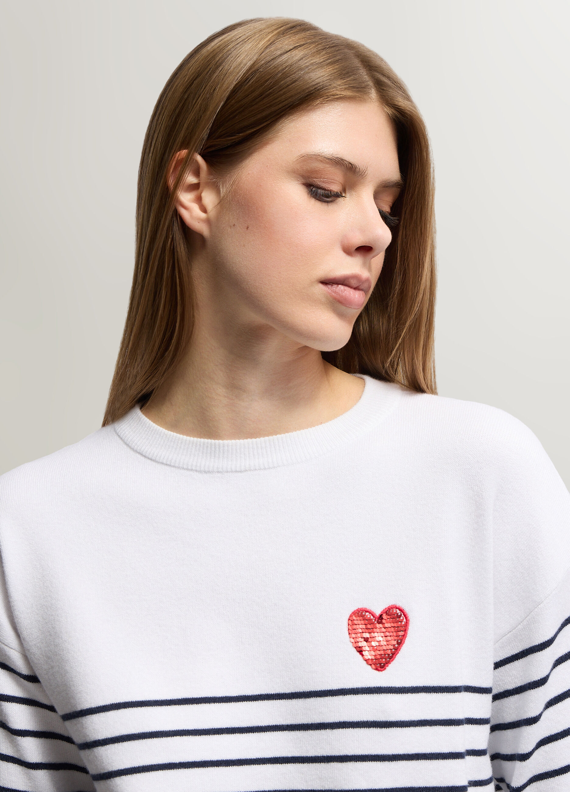 Maglia girocollo rasata donna_2