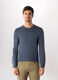 Maglione collo a V a maglia rasata uomo_0