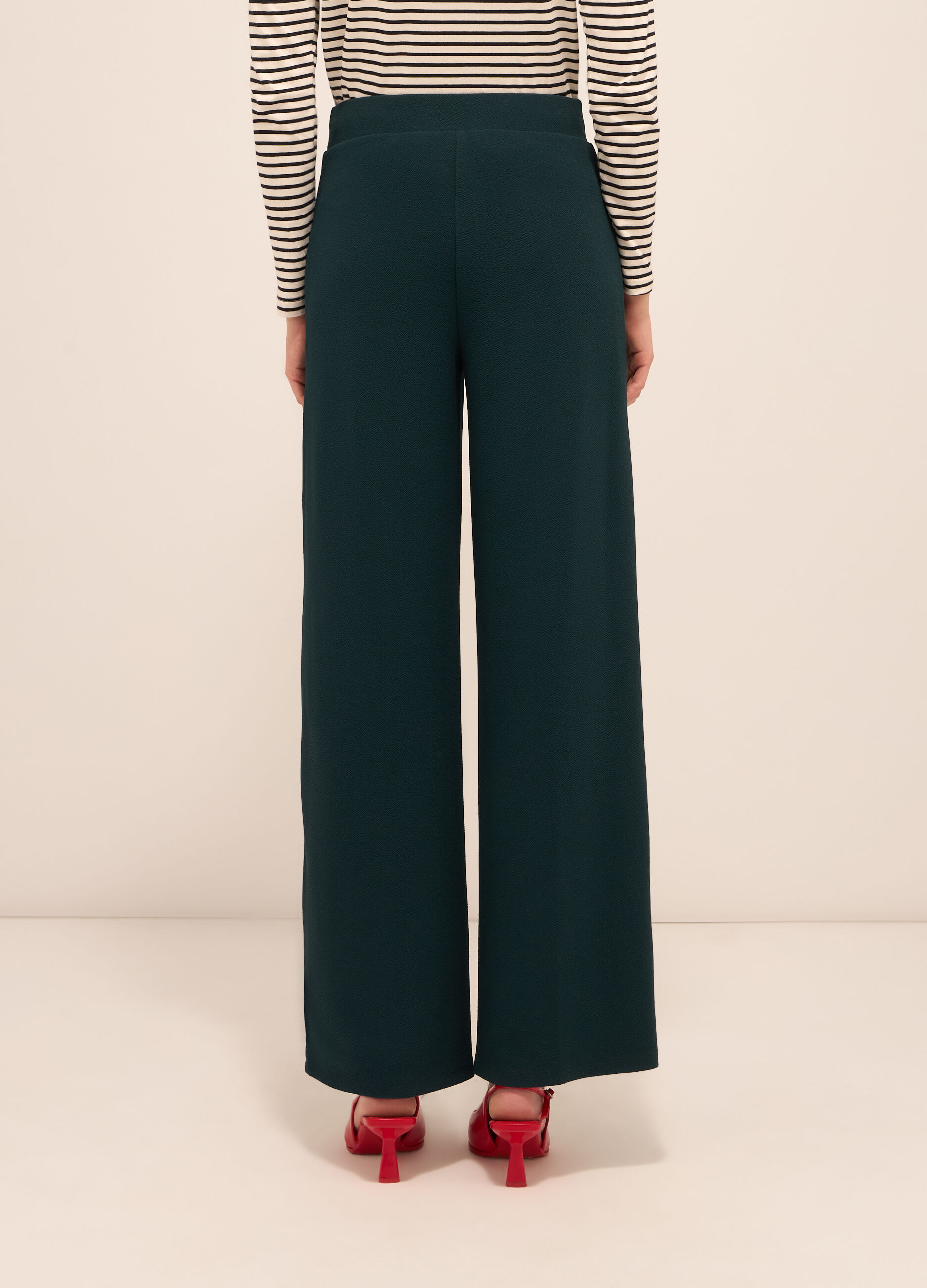Pantaloni palazzo crêpe donna _1