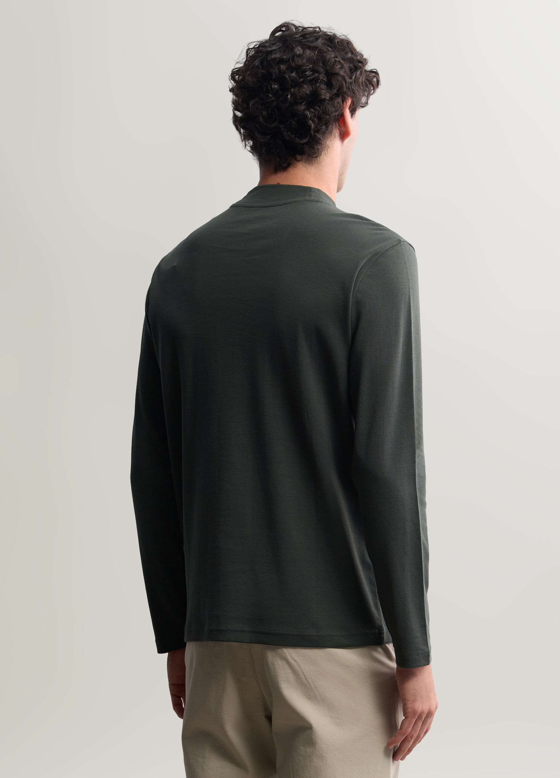 Maglia lupetto in interlock di cotone uomo_1