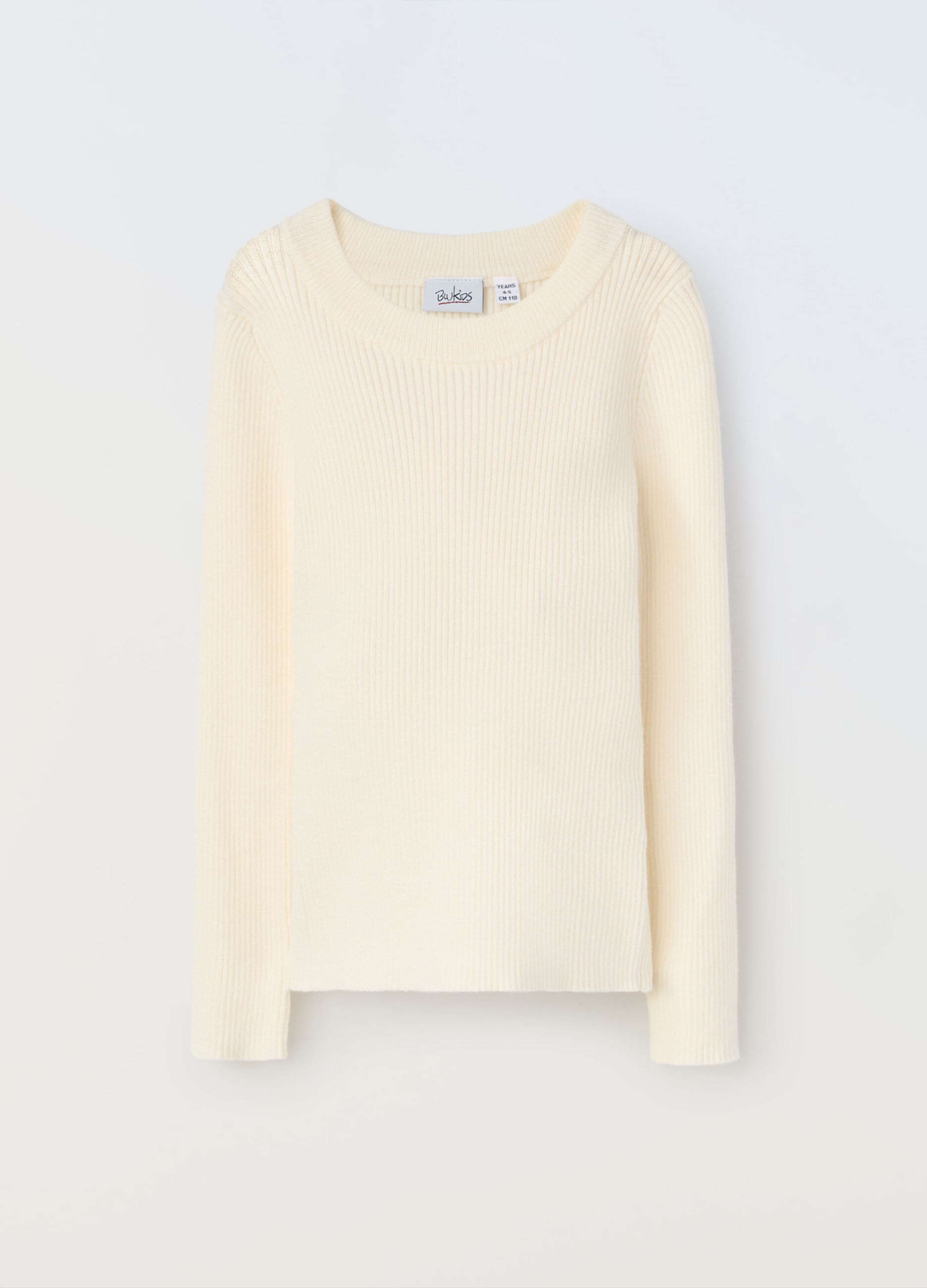 Girocollo tricot in costina bambina_0