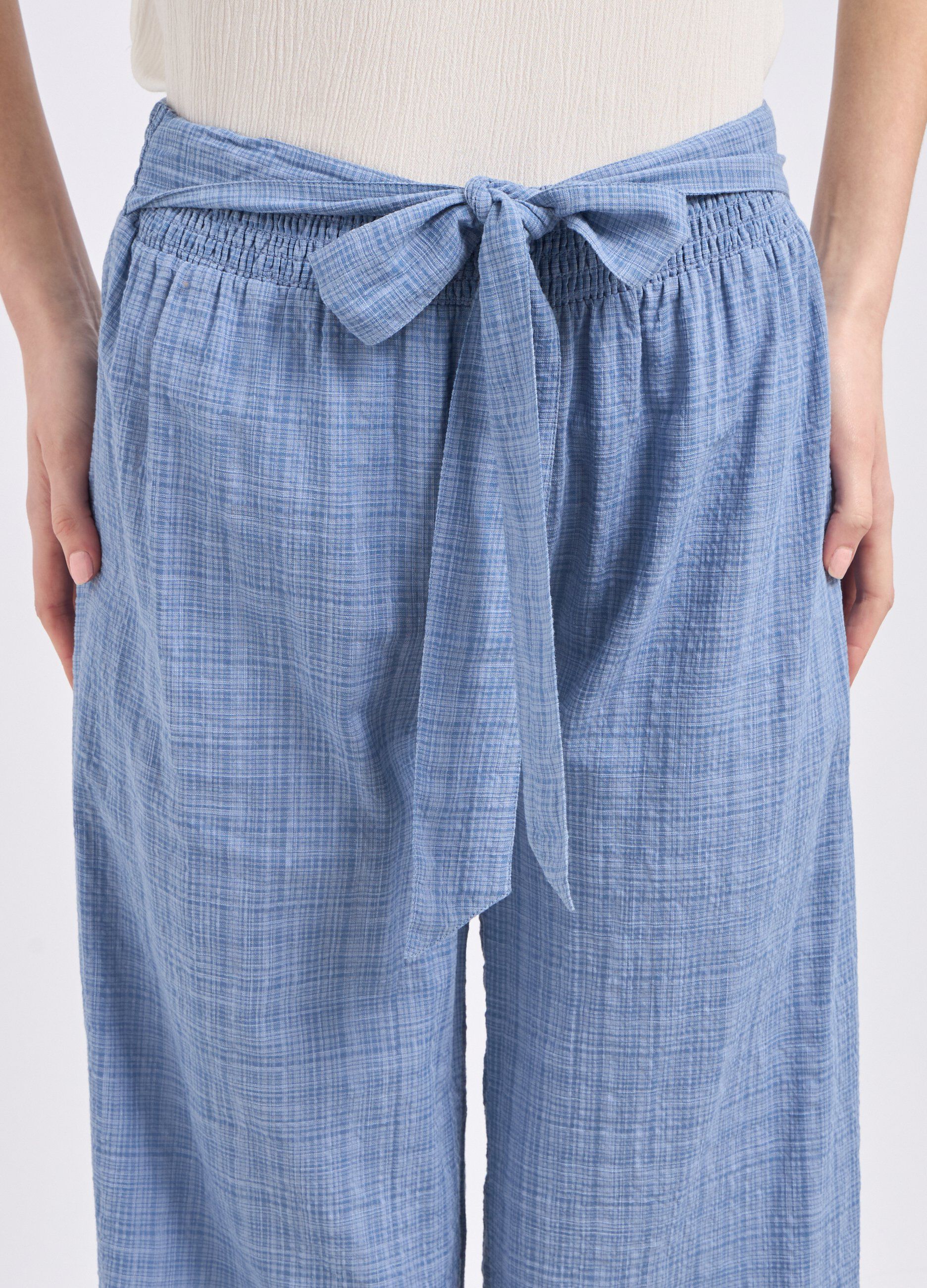 Culotte wide leg in cotone donna_2