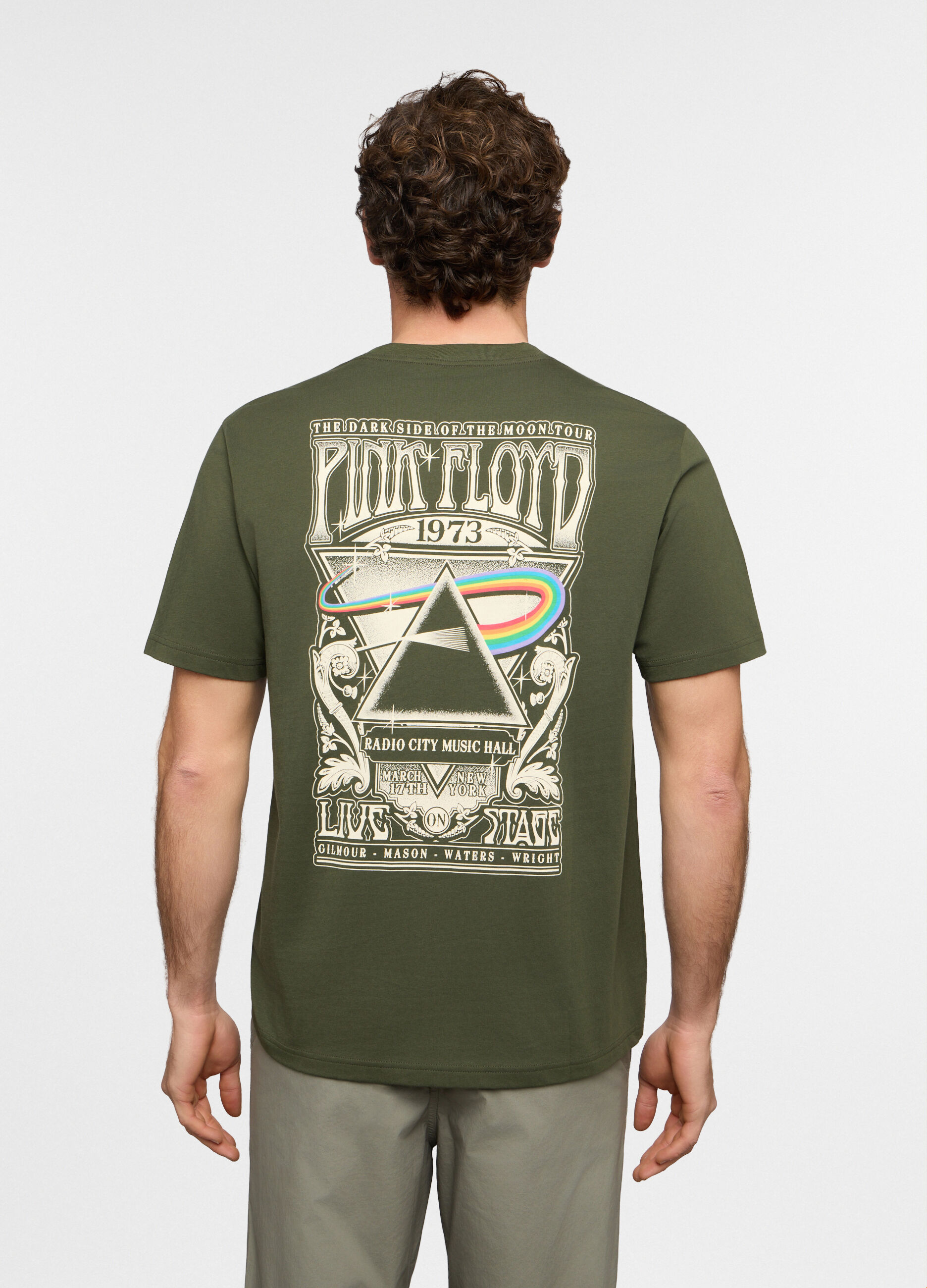 T-shirt girocollo con stampa Pink Floyd uomo_1