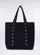 Borsa mare in puro cotone borchiata donna_0