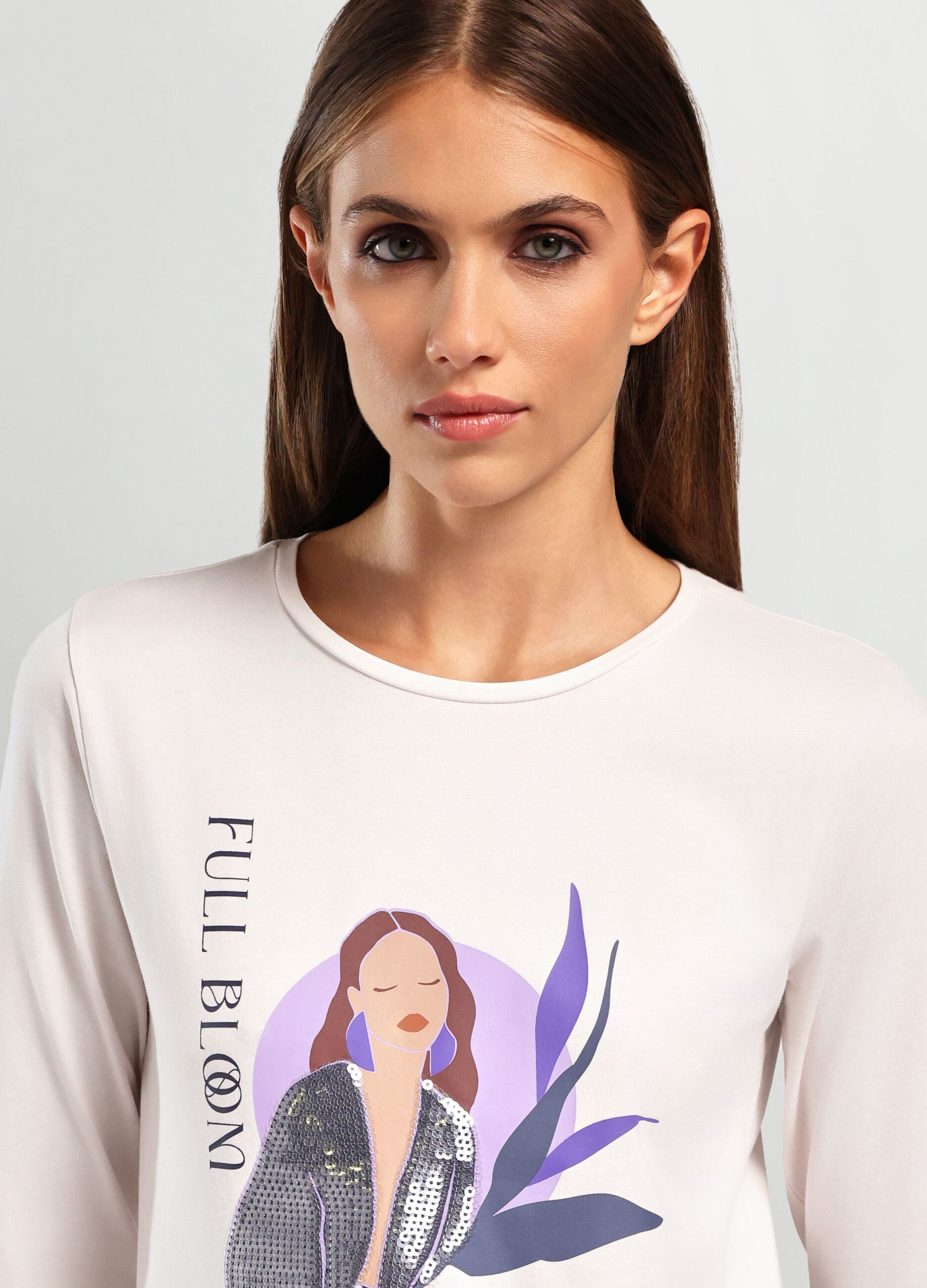 T-shirt in cotone stretch donna_2