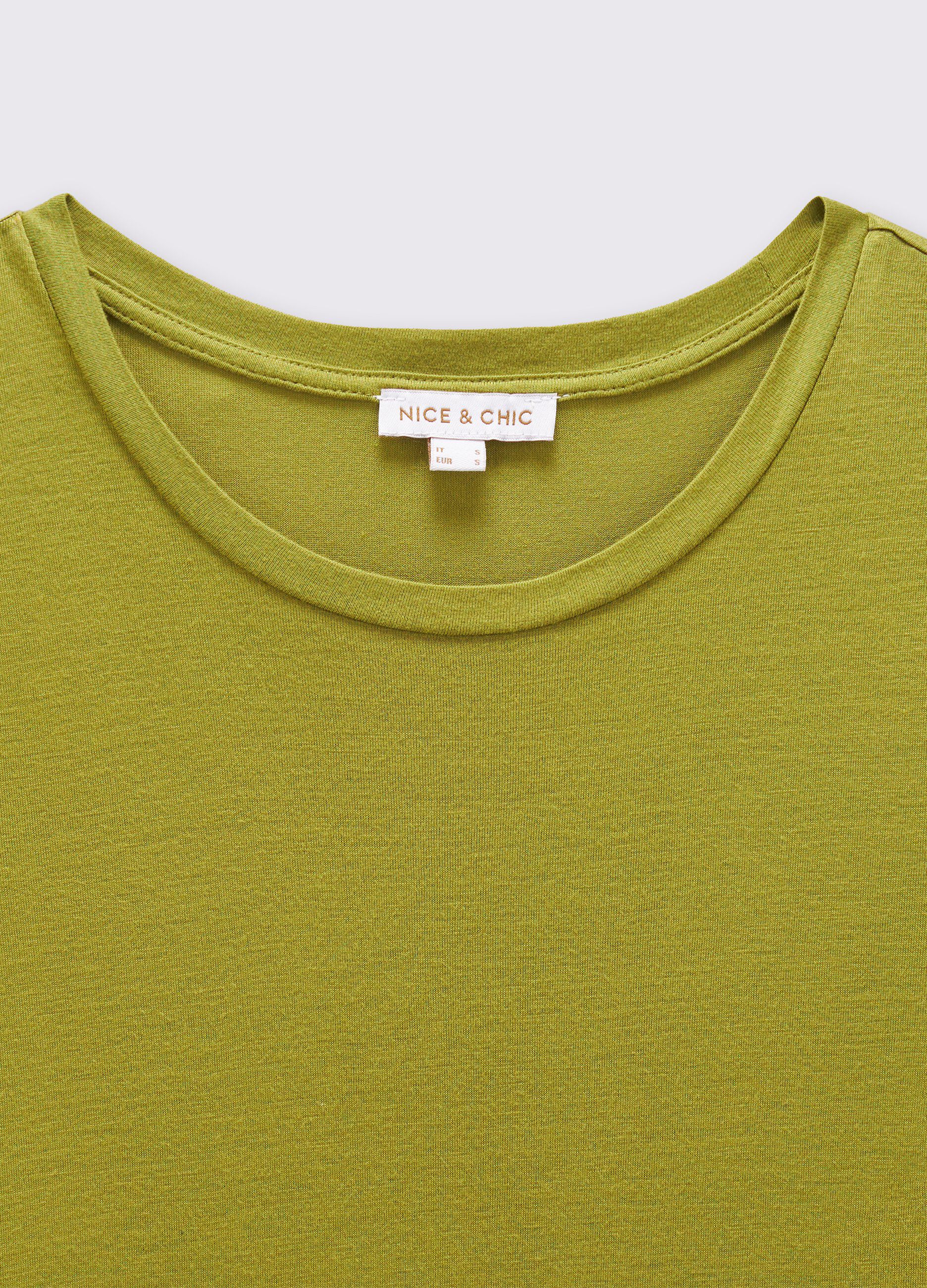 T-shirt girocollo in pura viscosa donna_1