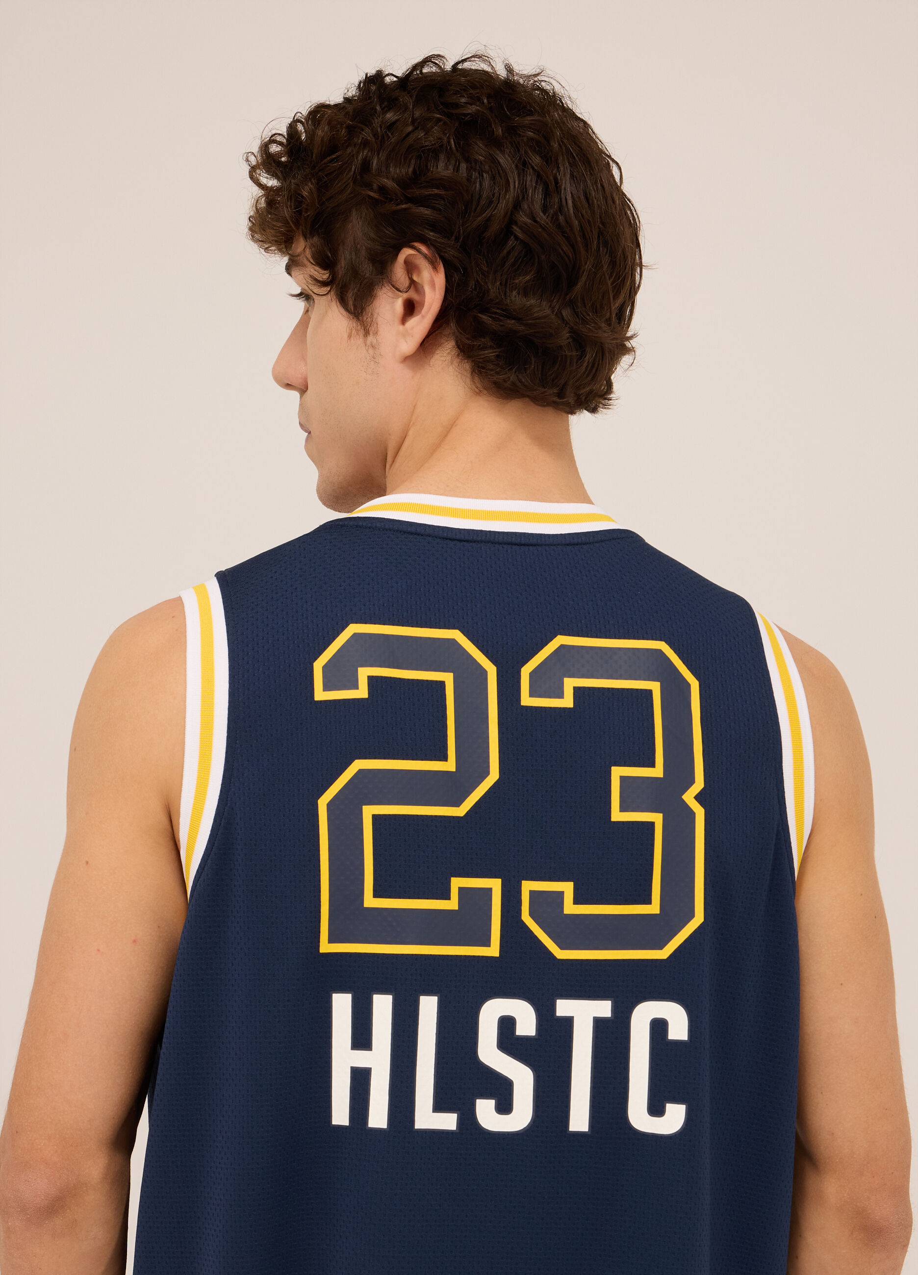 Canottiera sportiva con stampa stile basket uomo
