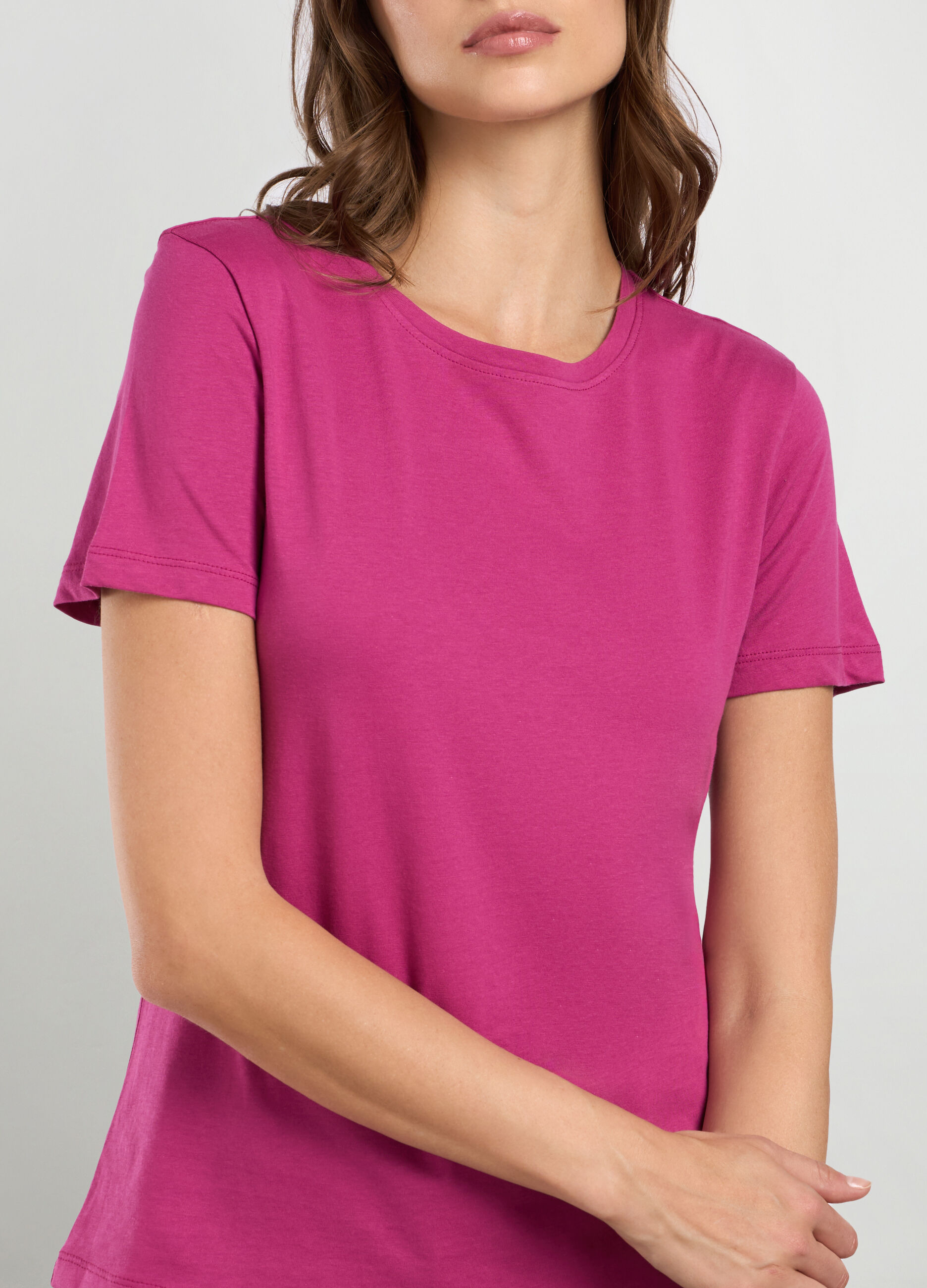 T-shirt in jersey di puro cotone donna_2